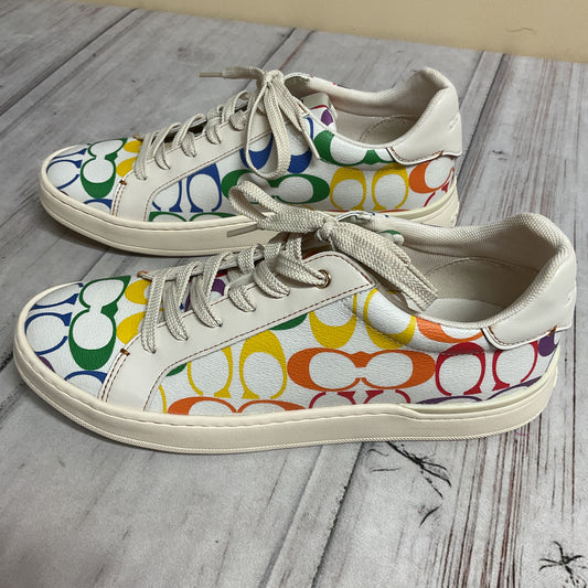 Shoes Designer By Coach In Rainbow Print, Size:10