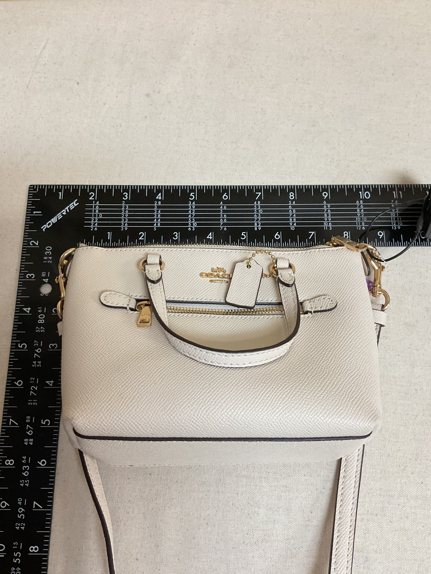 Crossbody Designer By Coach In White, Size:Small