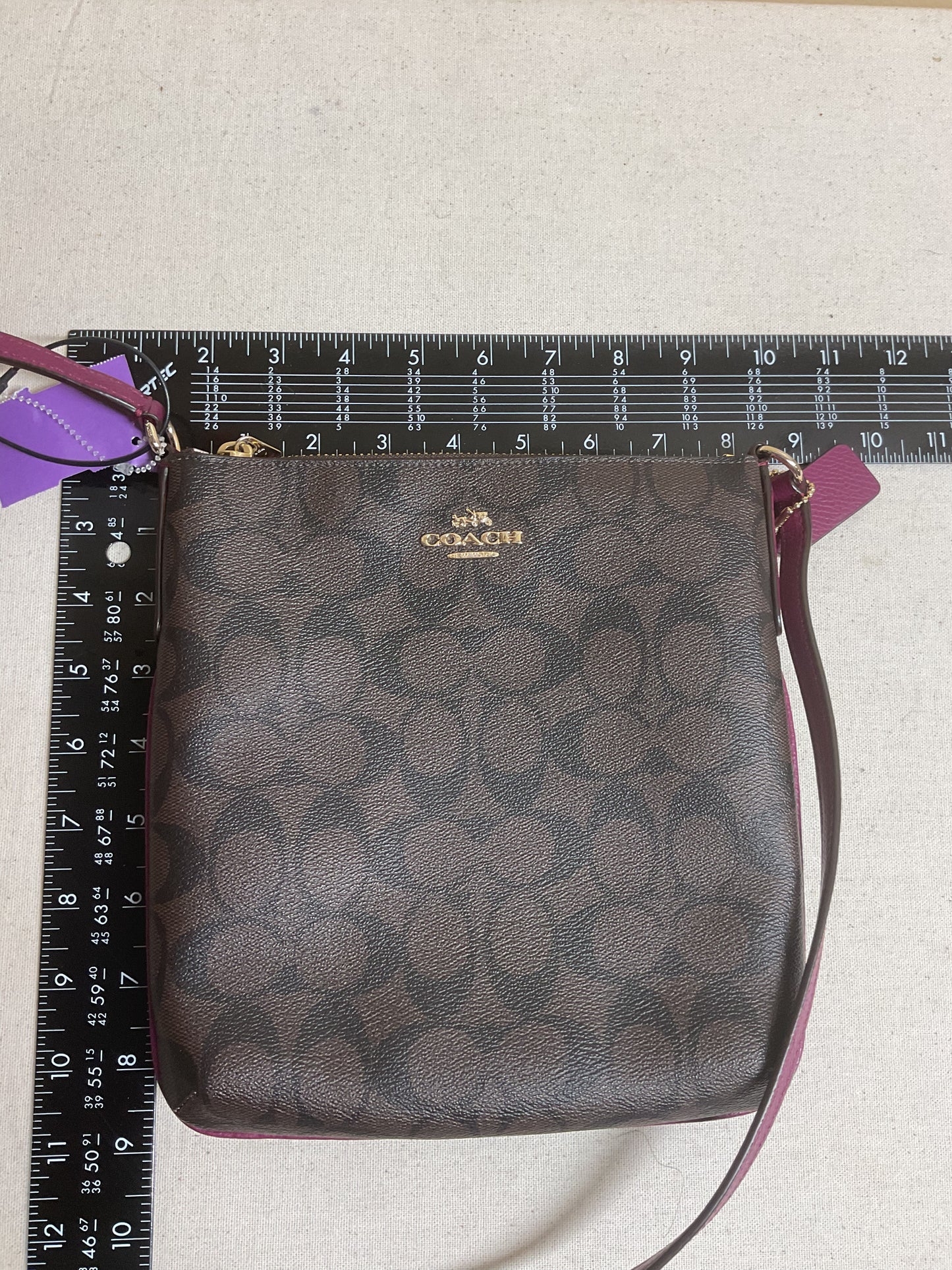 Crossbody Designer By Coach In Brown, Size:Small