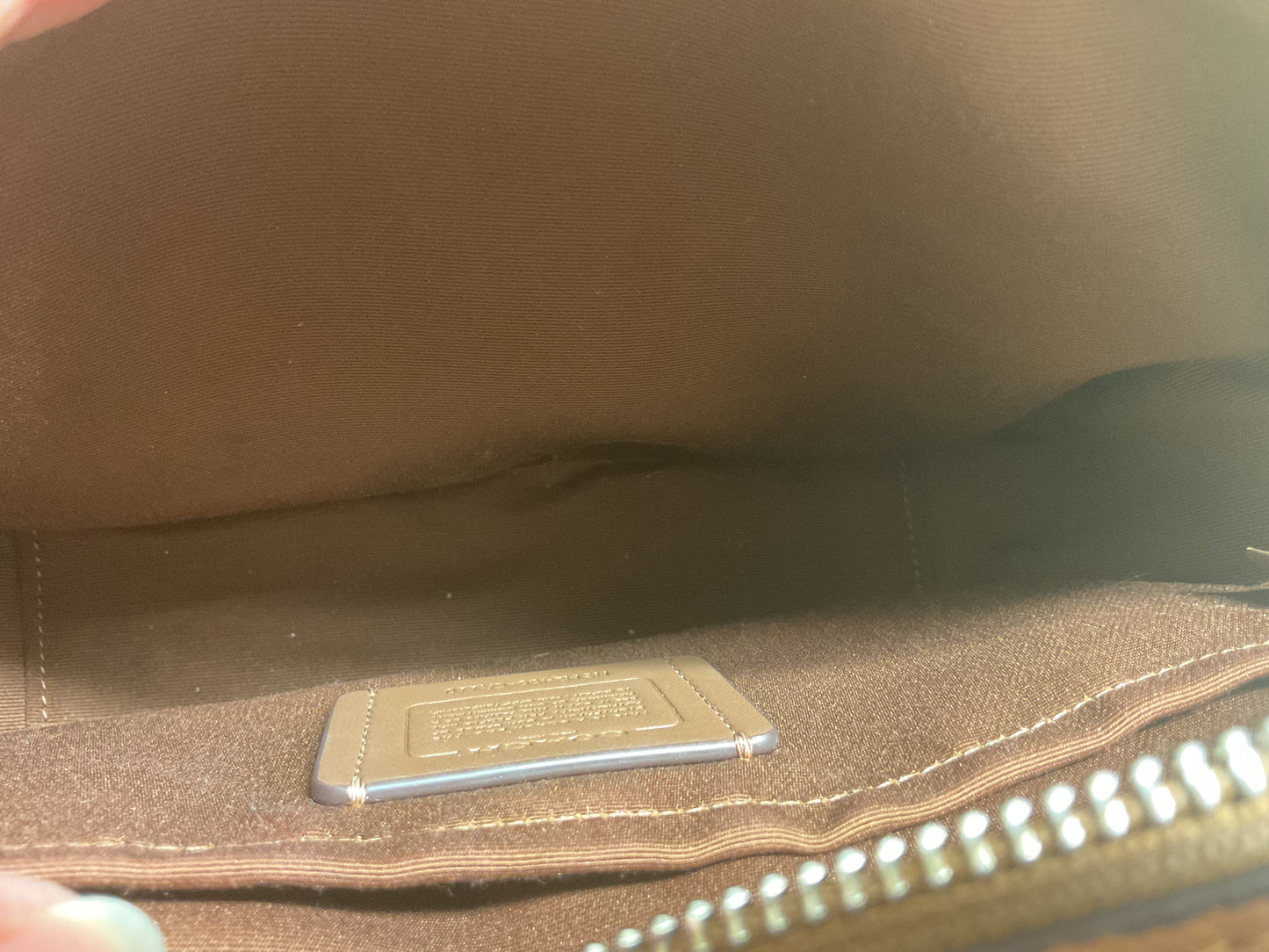 Crossbody Designer By Coach In Brown, Size:Small