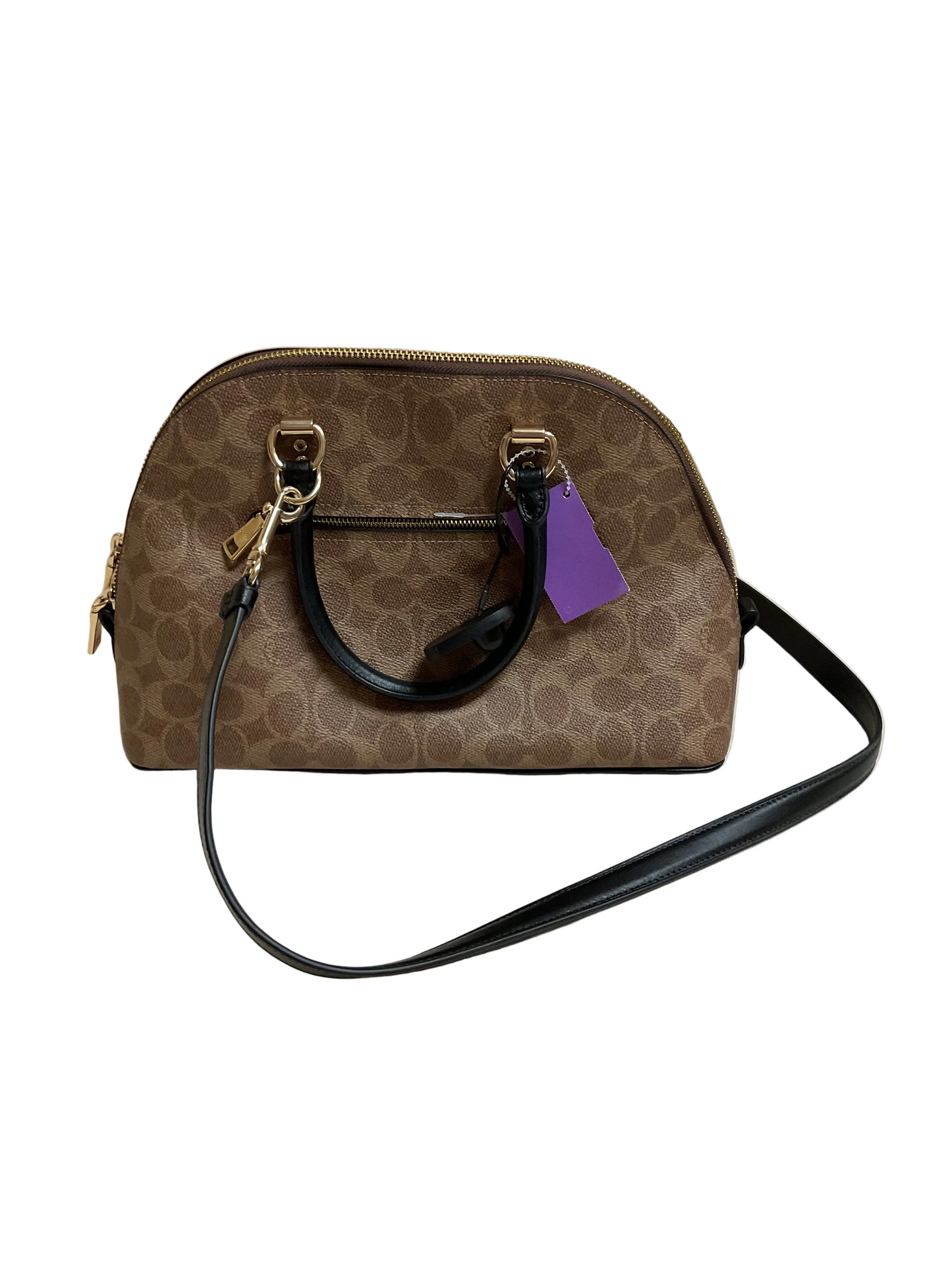 Handbag Designer By Coach In Black & Brown, Size:Medium