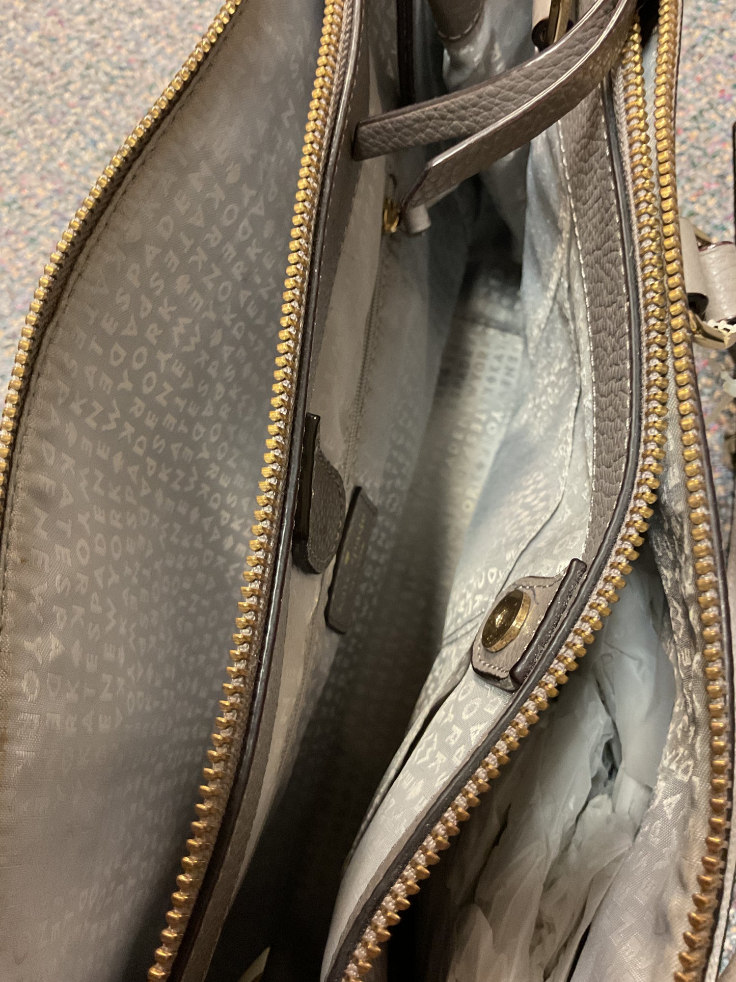 Handbag Designer By Kate Spade In Grey, Size:Large