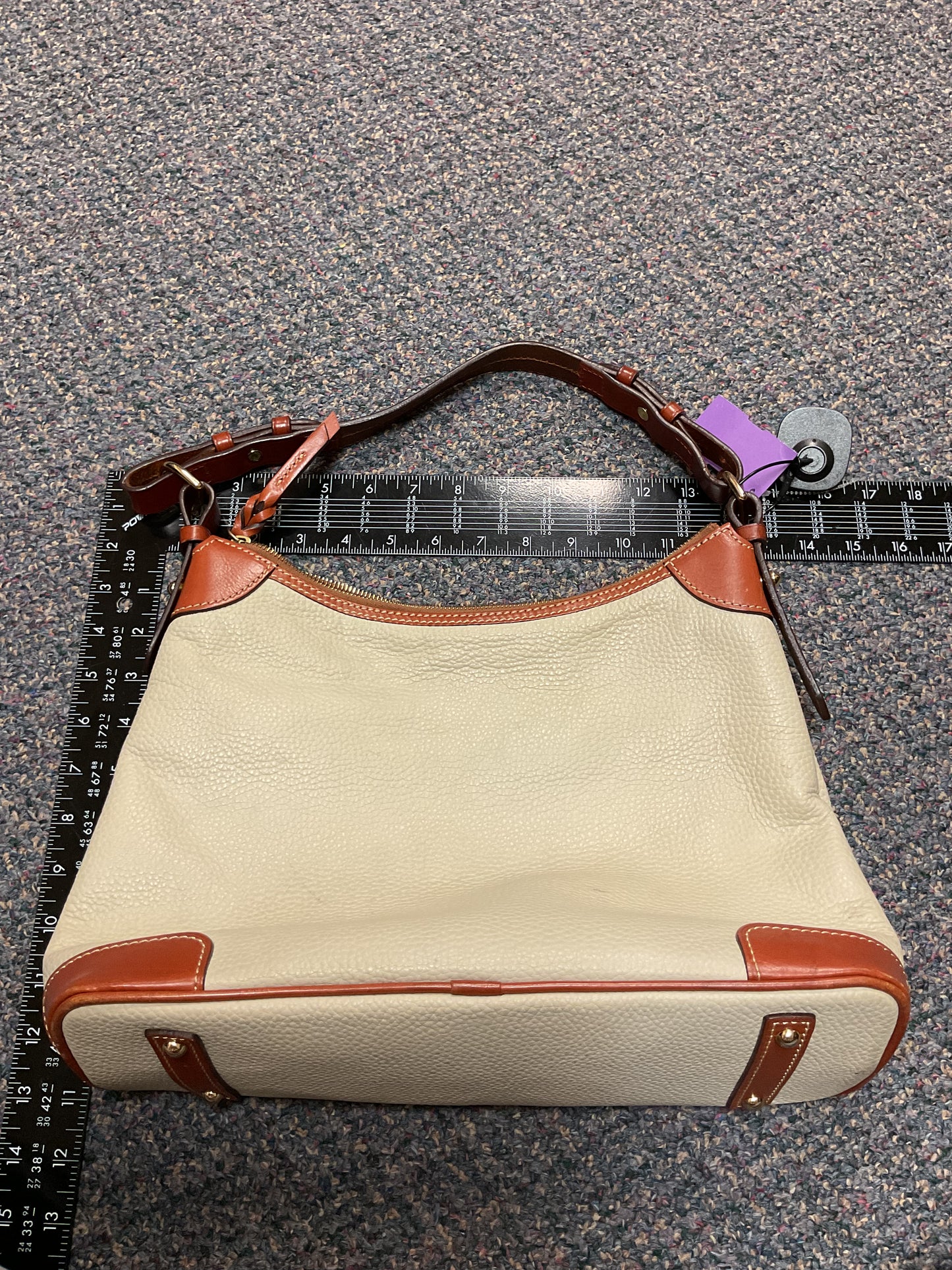 Handbag Designer By Dooney And Bourke In Cream & Tan, Size:Medium