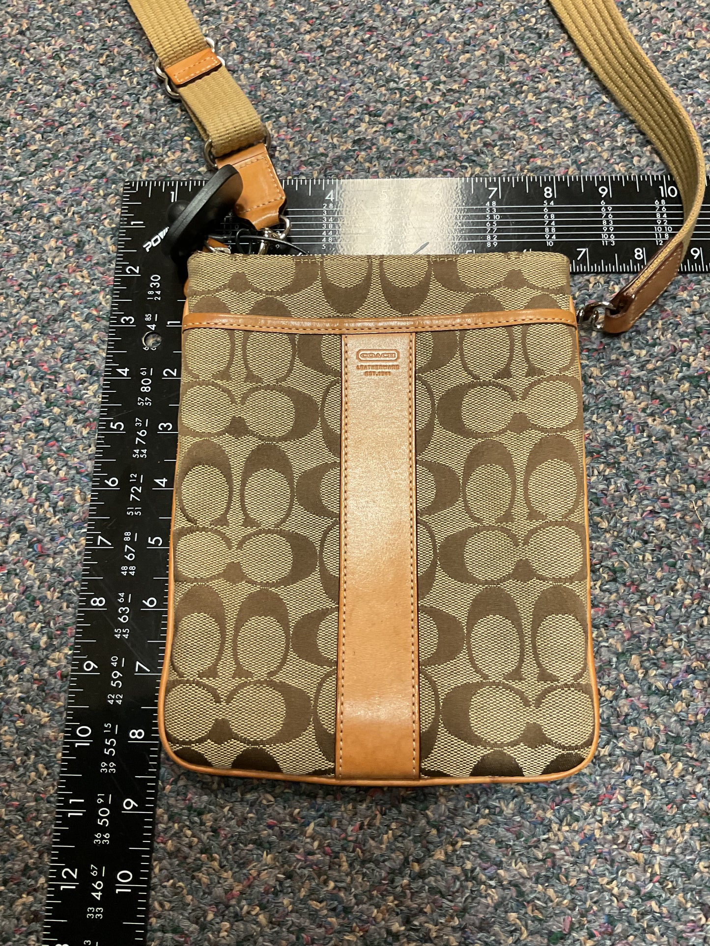 Crossbody Designer By Coach In Tan, Size:Small