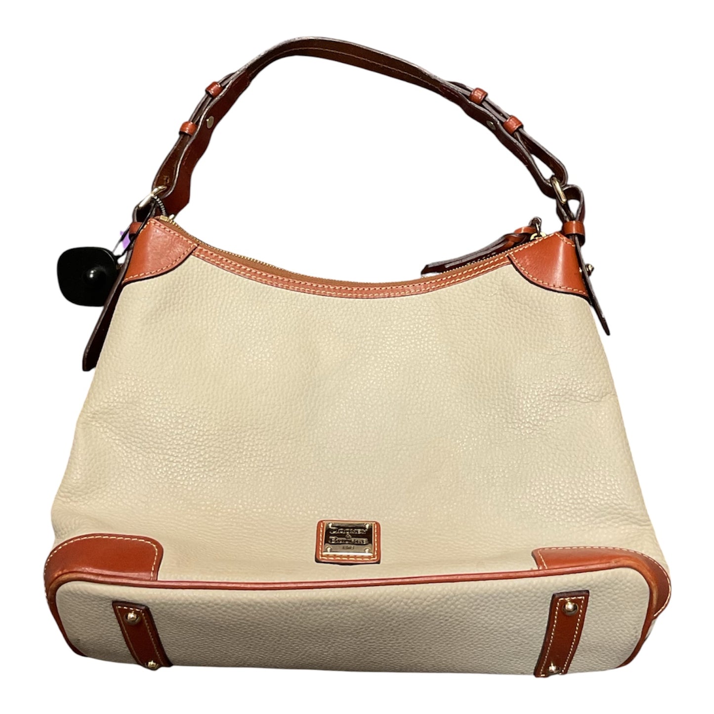 Handbag Designer By Dooney And Bourke In Cream & Tan, Size:Medium