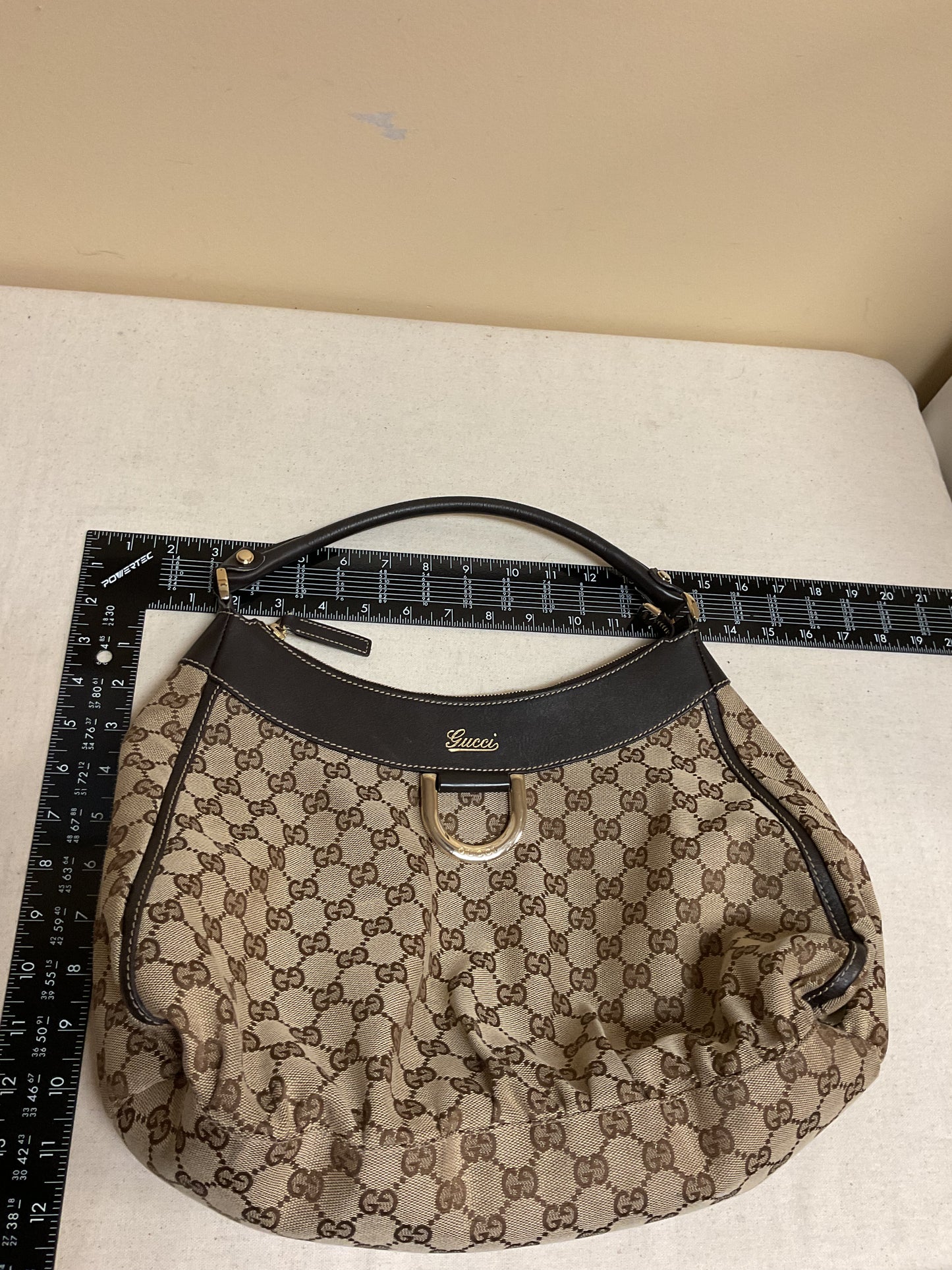 Handbag Luxury Designer By Gucci In Brown & Tan, Size:Large