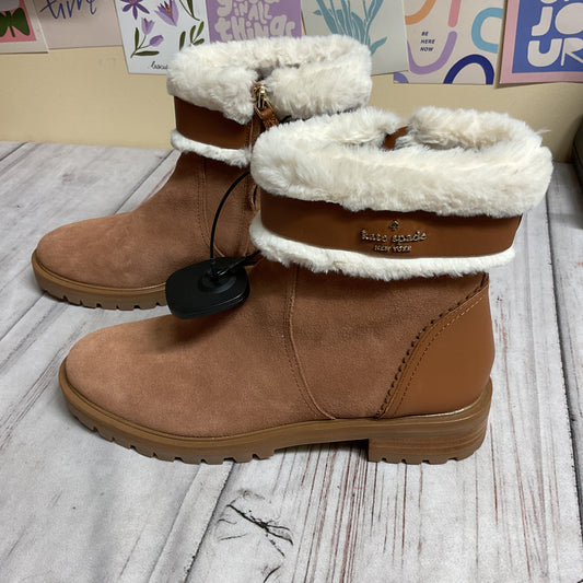 Boots Designer By Kate Spade In Brown & White, Size:8