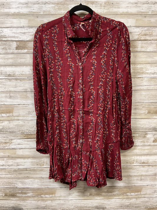 Tunic Ls By Free People In Red, Size:S
