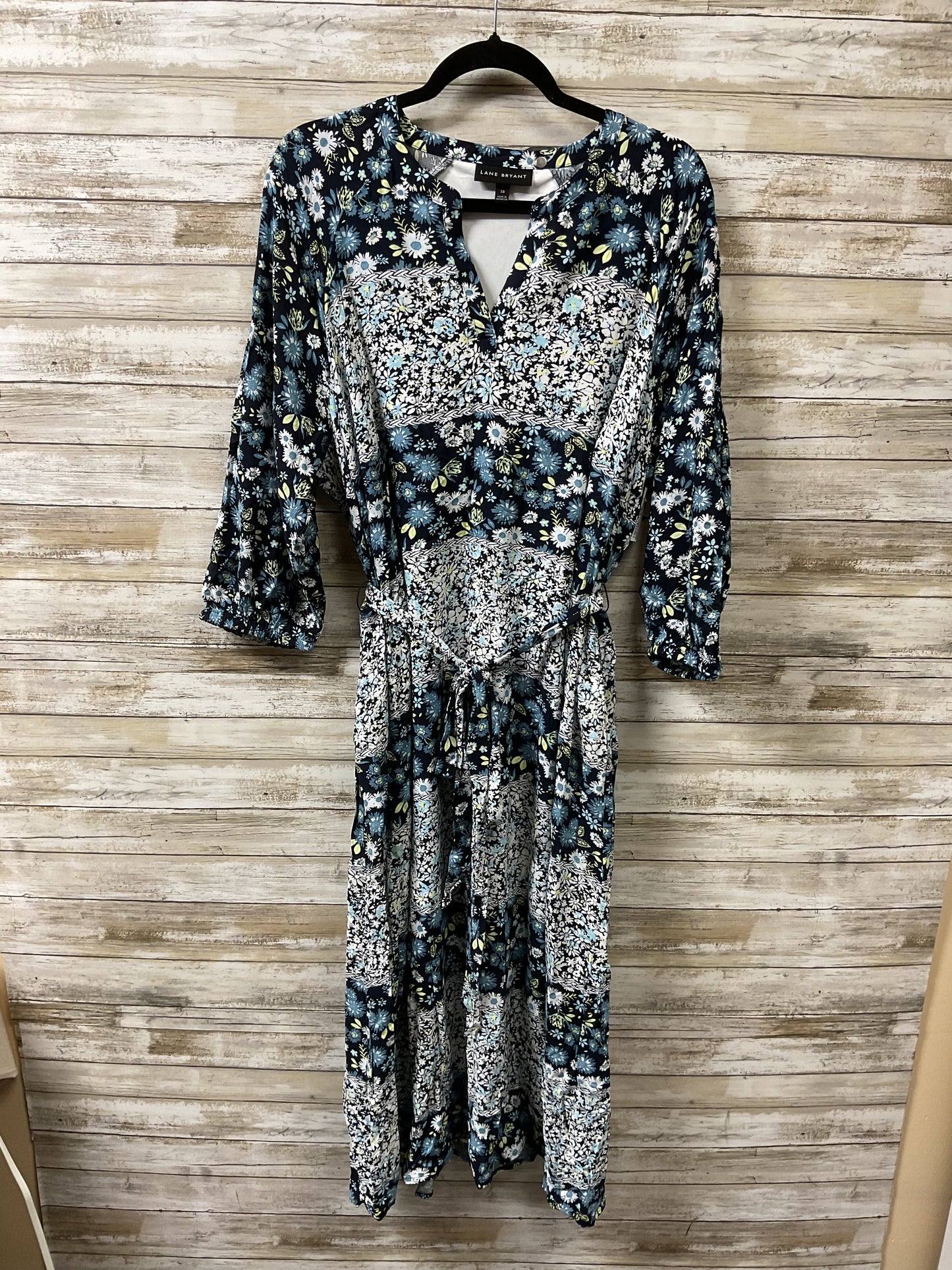 Dress Casual Maxi By Lane Bryant In Blue & White, Size:18