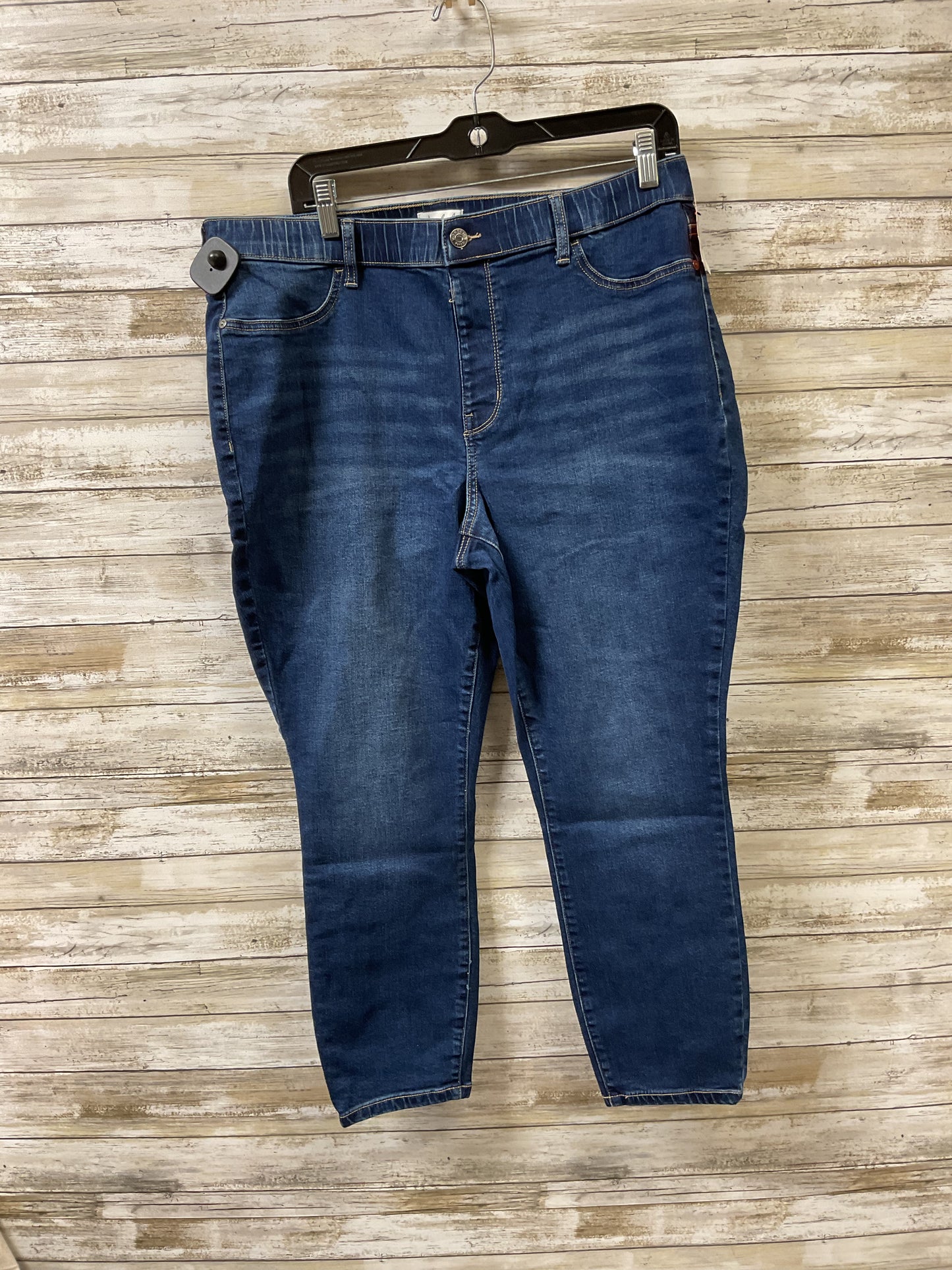 Jeans Skinny By Wonderly In Blue Denim, Size:16