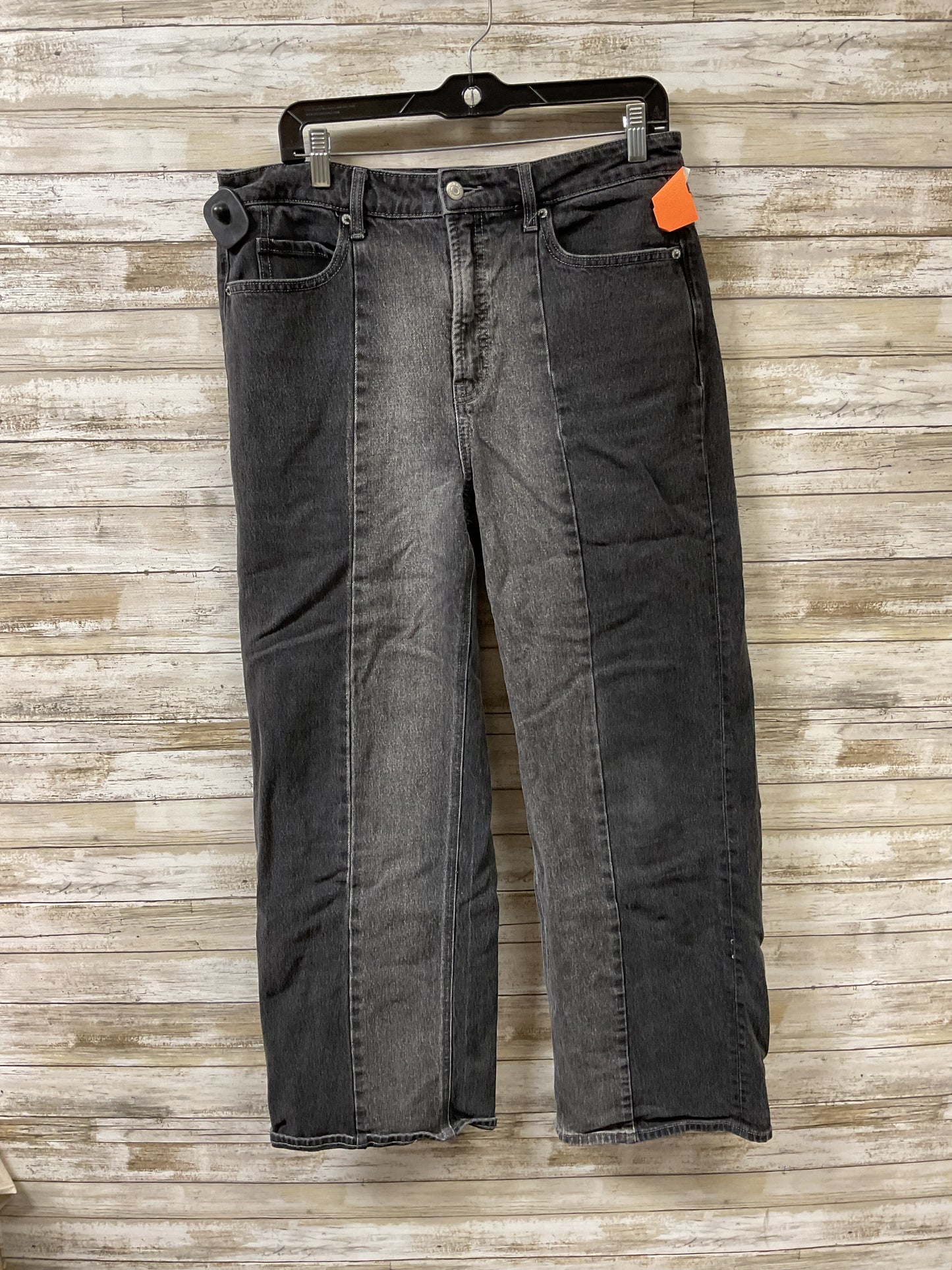 Jeans Wide Leg By Old Navy In Black Denim, Size:12