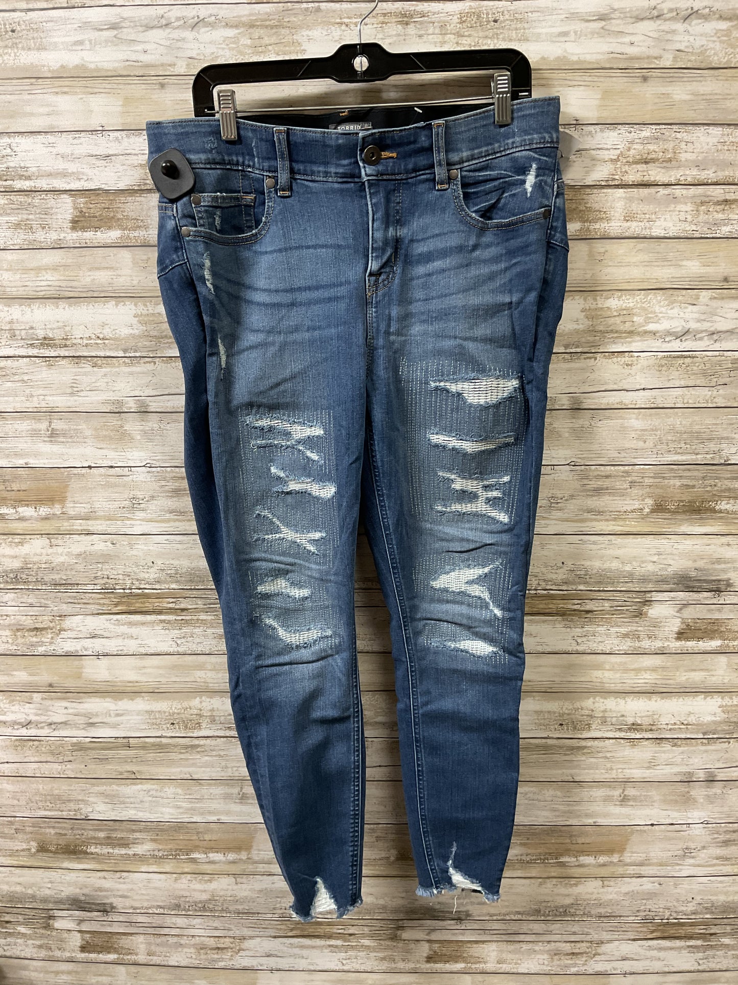 Jeans Skinny By Torrid In Blue Denim, Size:14