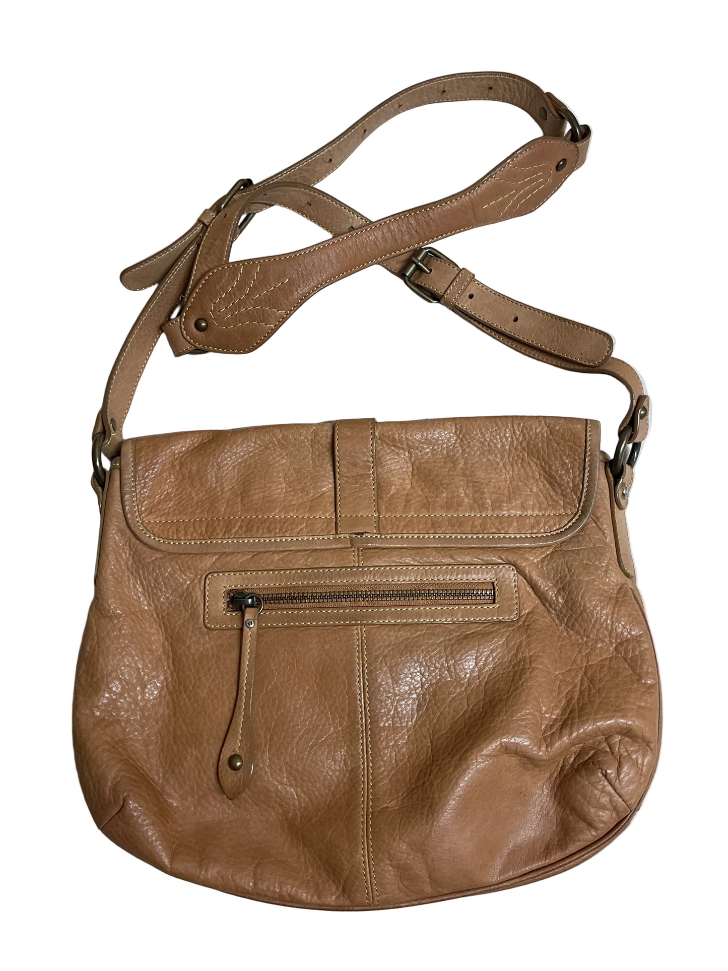 Crossbody Leather By Hayden Harnett In Tan, Size:Medium