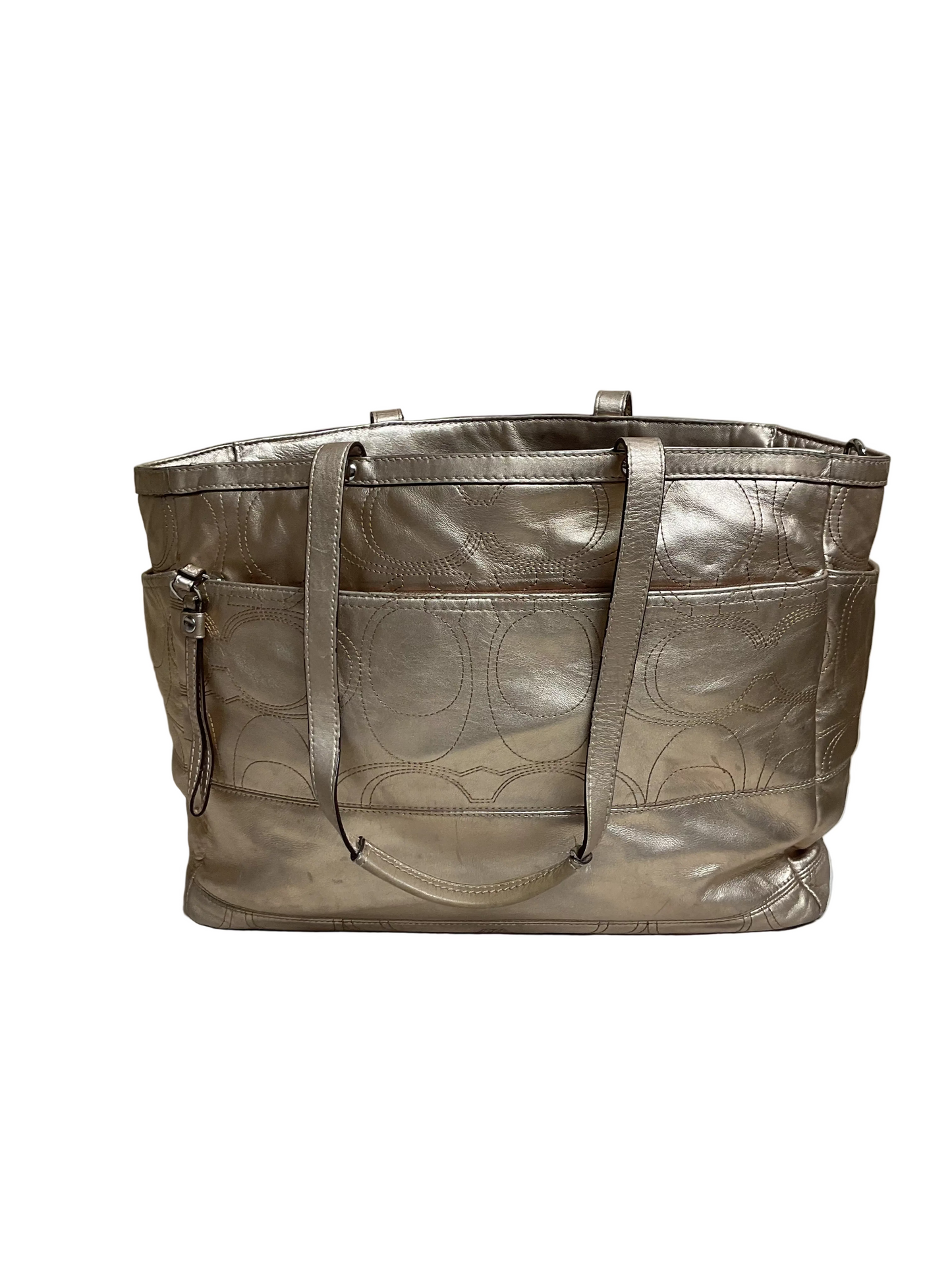 Tote Designer By Coach In Gold, Size:Large