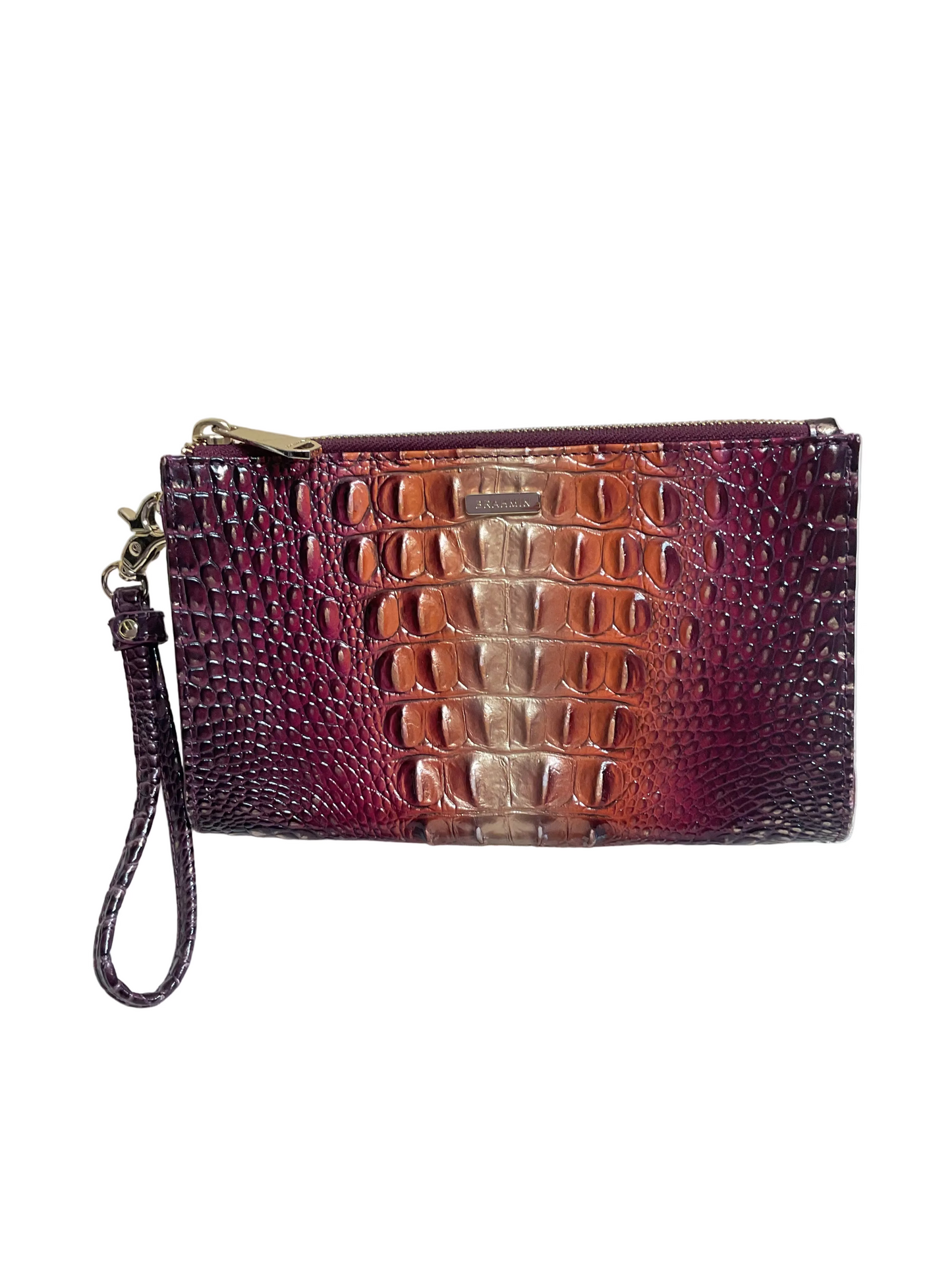Clutch Designer By Brahmin In Gold & Red, Size:Small