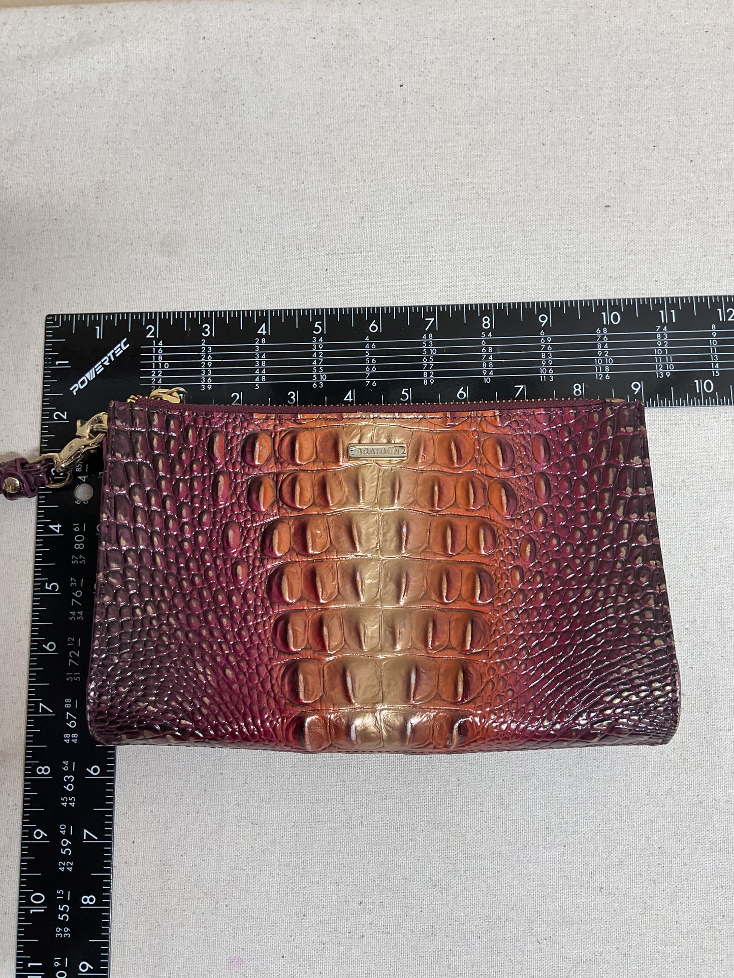 Clutch Designer By Brahmin In Gold & Red, Size:Small