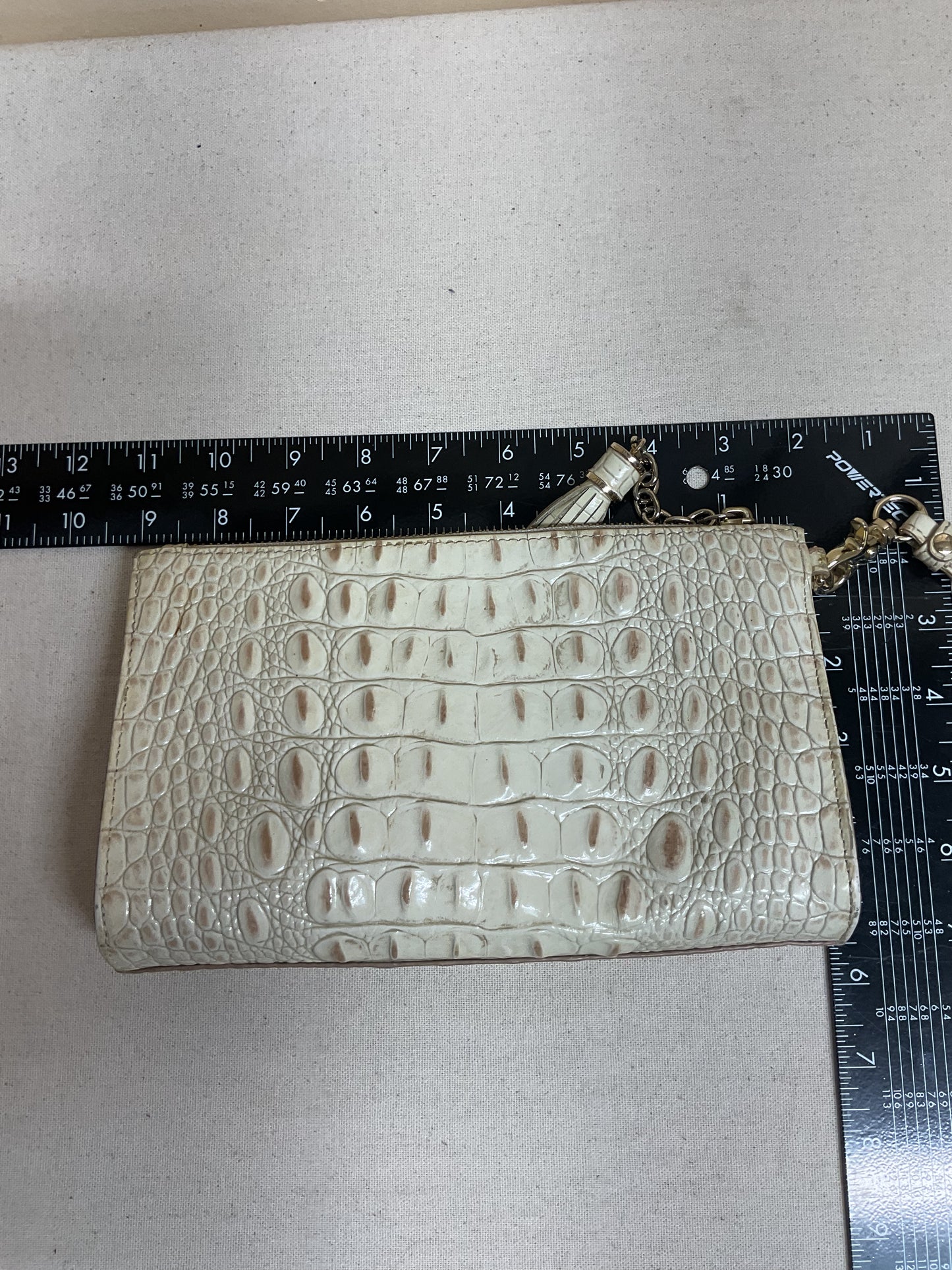 Clutch Designer By Brahmin In Cream, Size:Small