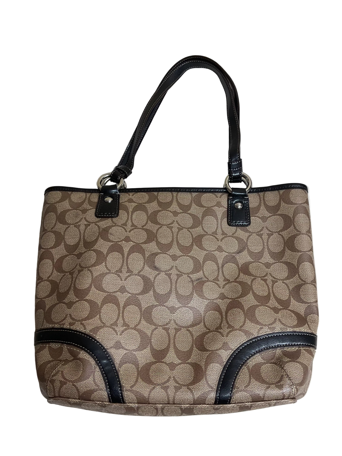 Handbag Designer By Coach In Brown & Tan, Size:Medium