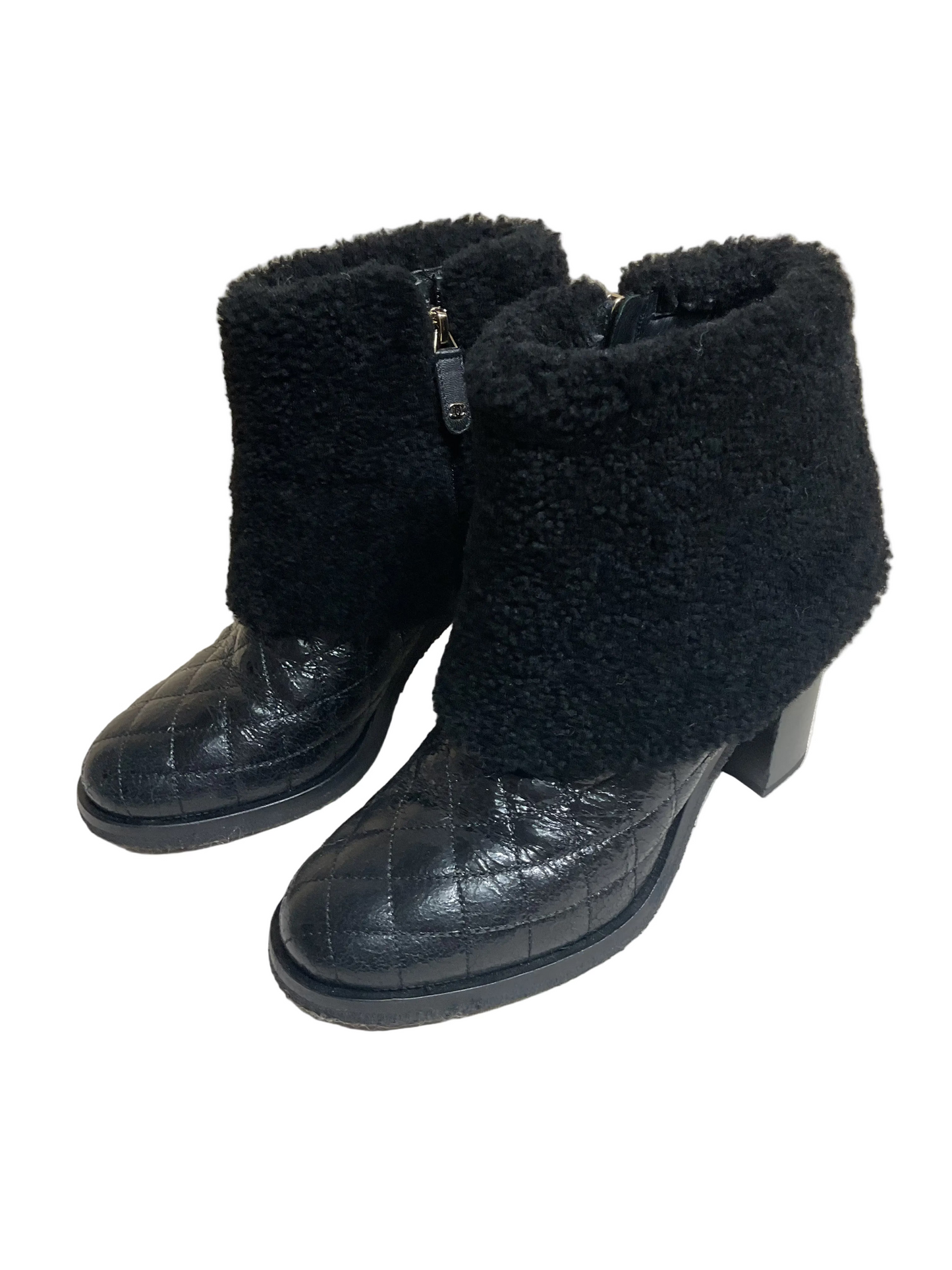 Boots Luxury Designer By Chanel In Black, Size:8.5
