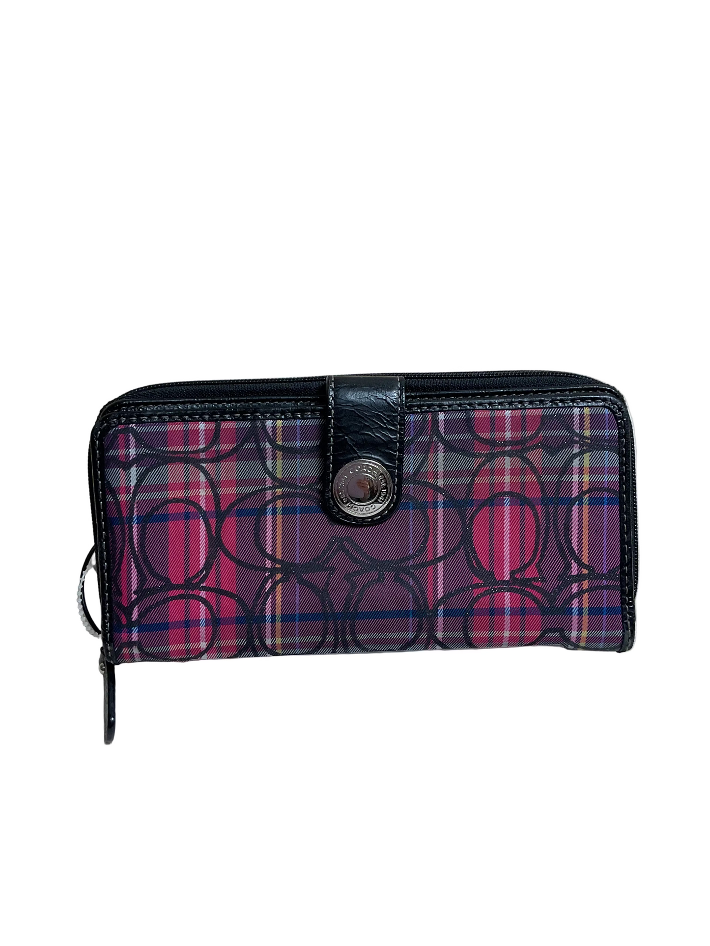 Wallet Designer By Coach In Plaid Pattern, Size:Large