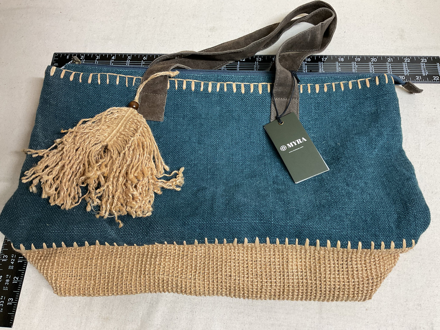 Tote By Myra In Teal, Size:Large