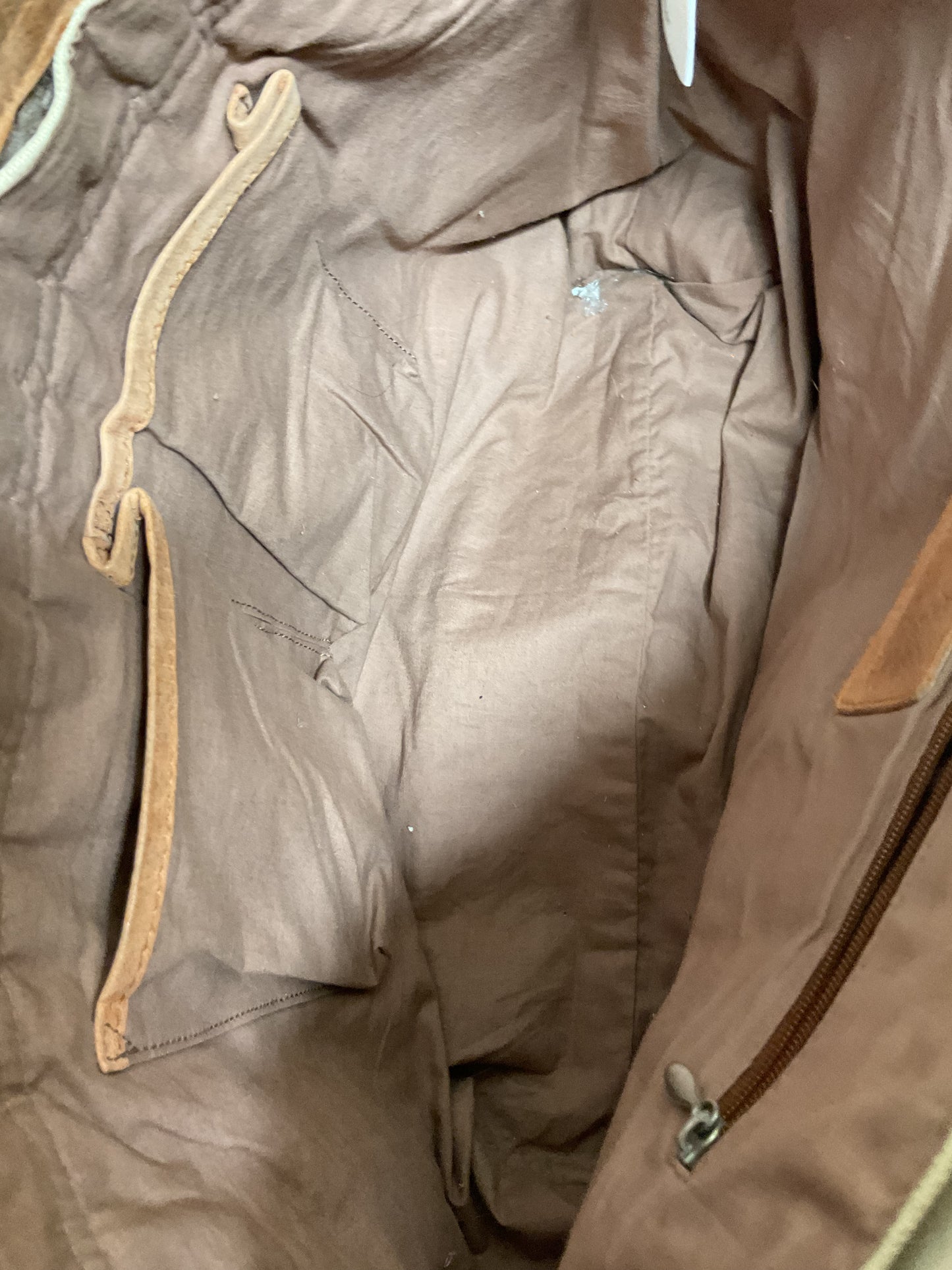 Handbag Leather By Sundance In Cream & Tan, Size:Large