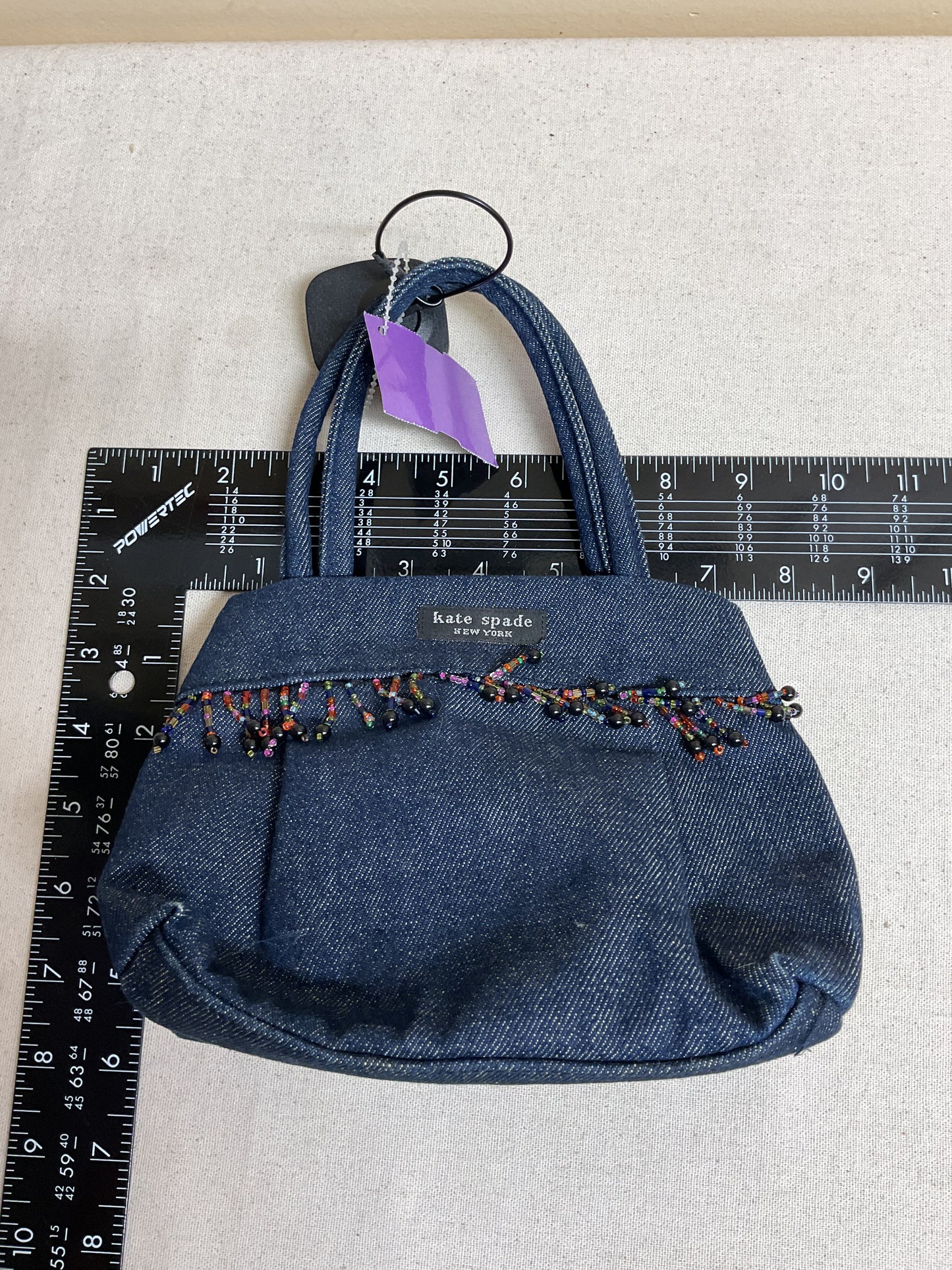 Handbag Designer By Kate Spade In Blue Denim, Size:Small