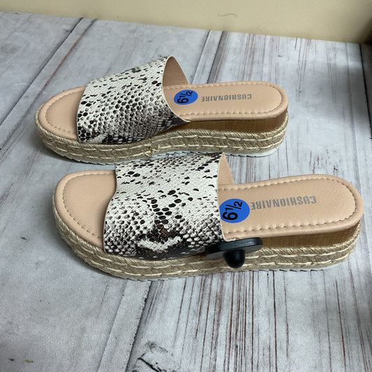 Sandals Heels Platform By Cushionaire In Snakeskin Print, Size:6.5