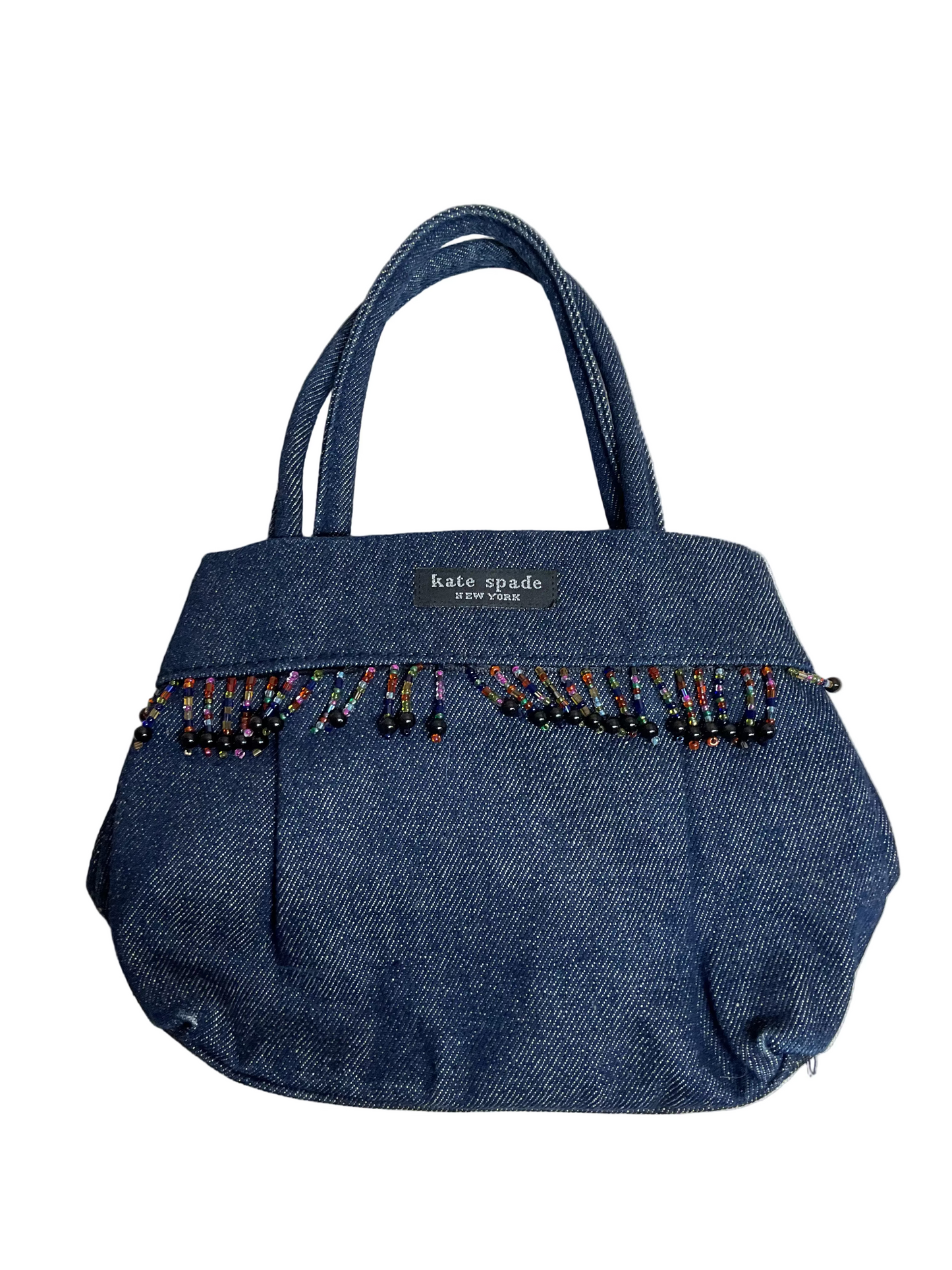 Handbag Designer By Kate Spade In Blue Denim, Size:Small