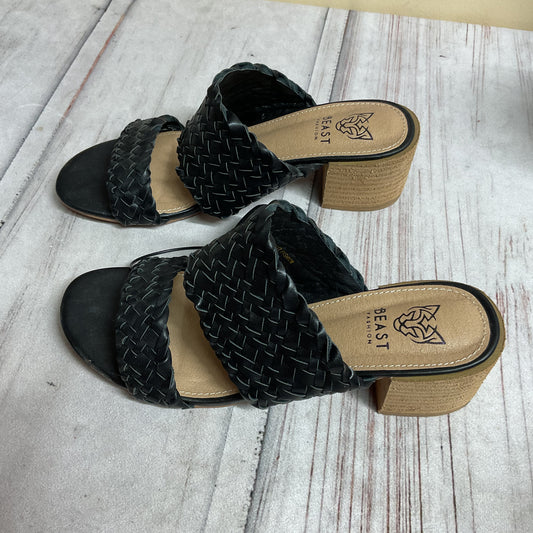 Sandals Heels Block By Clothes Mentor In Black, Size:6.5