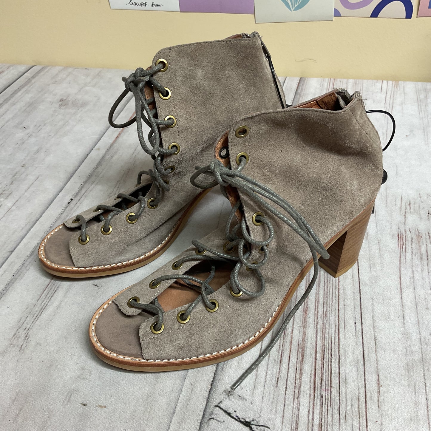 Shoes Heels Block By Jeffrey Campbell In Taupe, Size:8.5