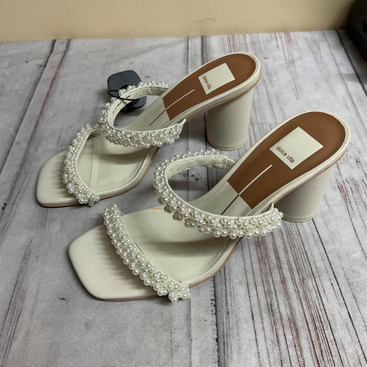 Sandals Heels Block By Dolce Vita In Ivory, Size:8.5