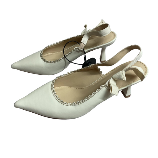 Shoes Heels Kitten By Nicole By Nicole Miller In Cream, Size:8.5