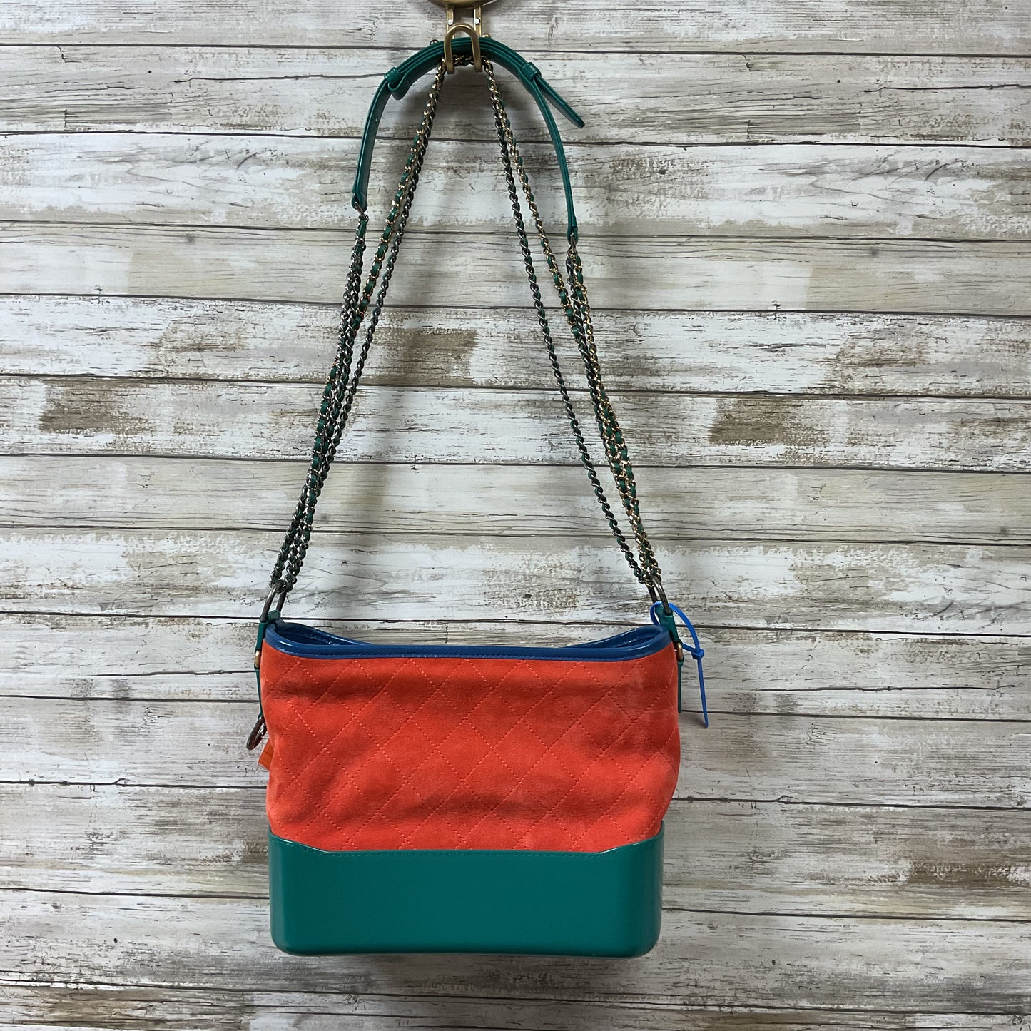 Handbag Luxury Designer By Chanel In Blue & Orange, Size:Medium