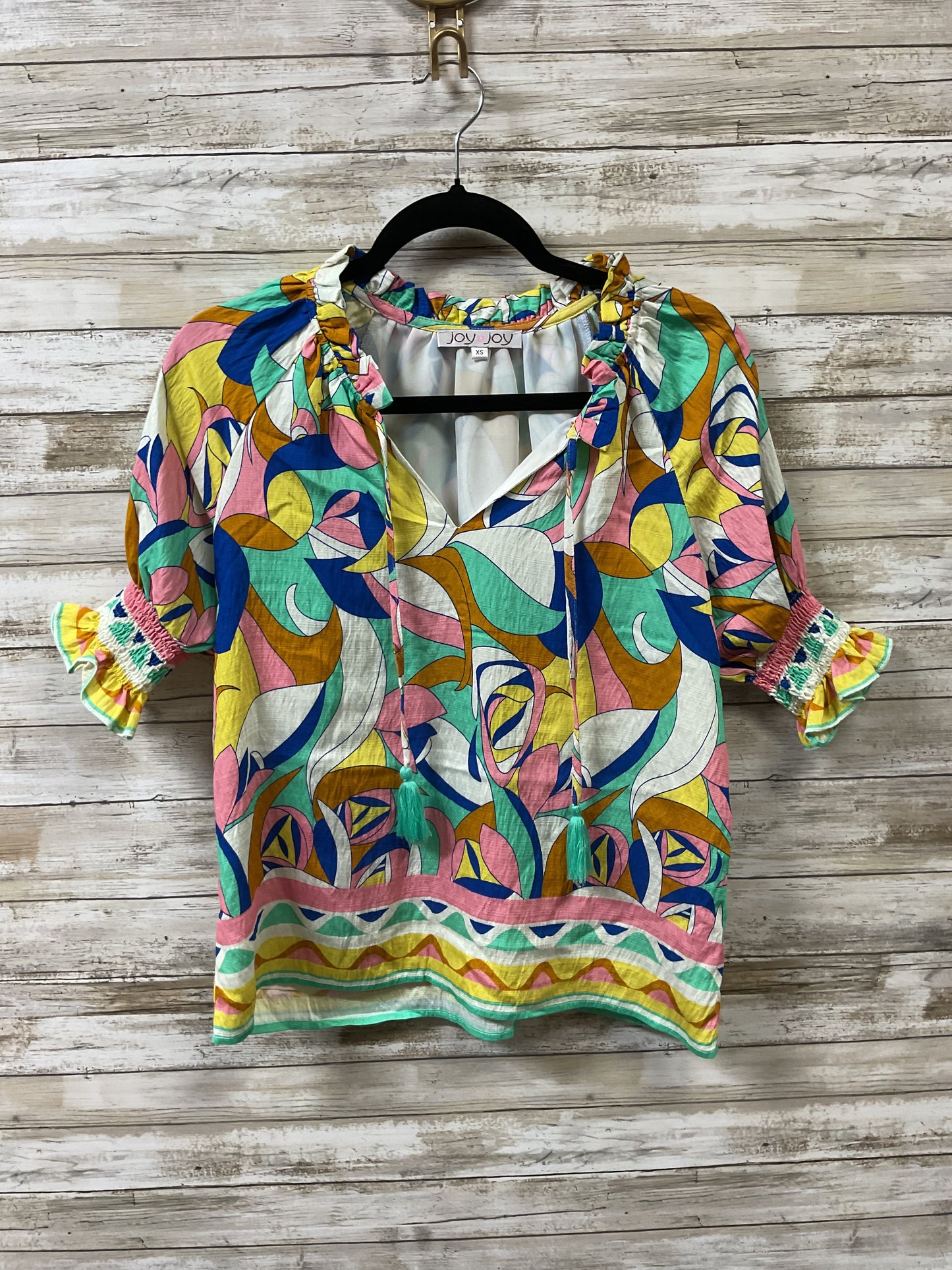 Top Ss By Joy Joy In Pink & Yellow, Size:Xs