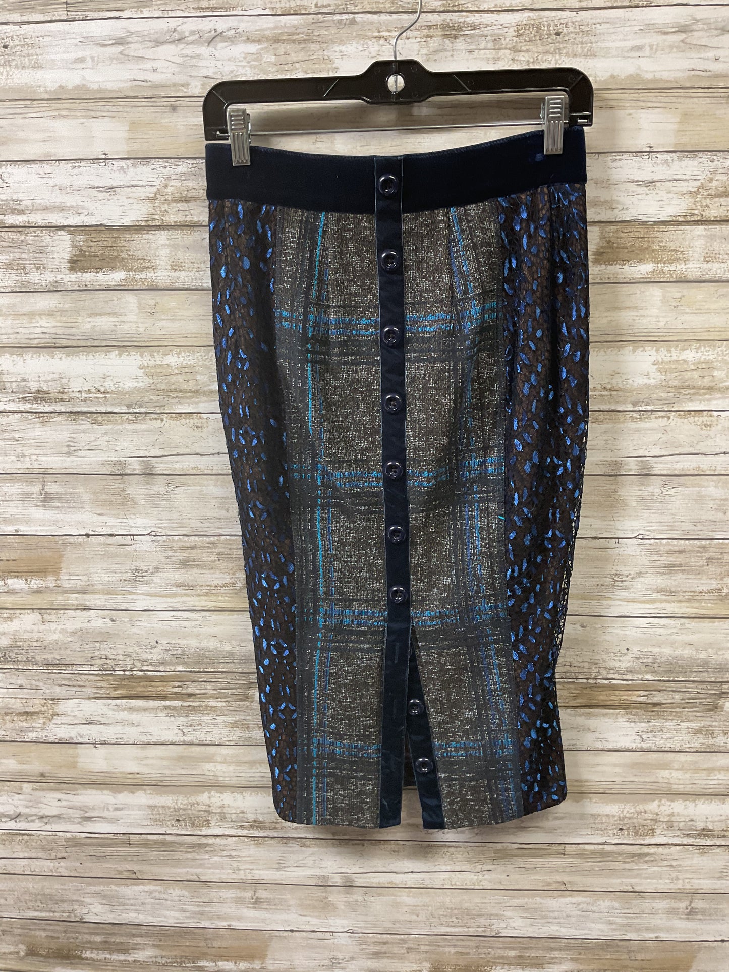 Skirt Midi By Cma In Black & Blue, Size:2