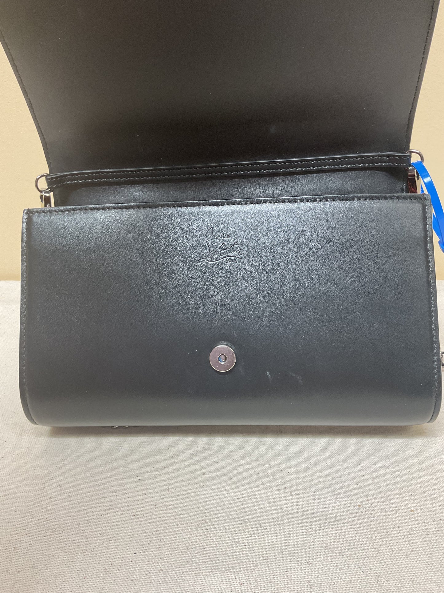 Crossbody Luxury Designer By Christian Louboutin In Black & Red, Size:Medium