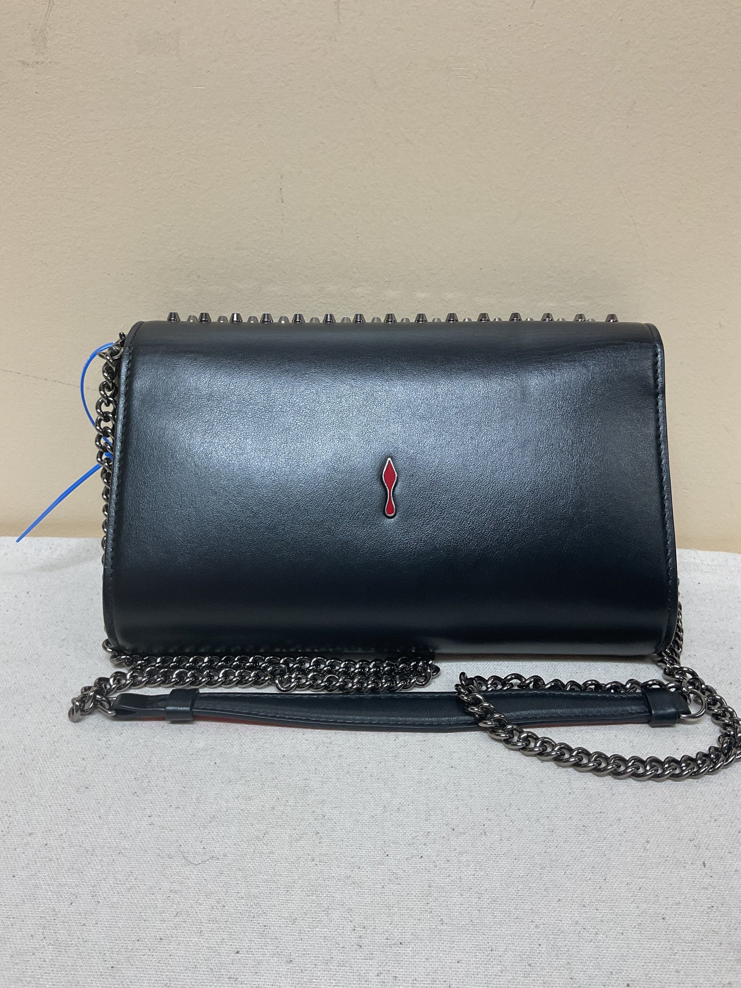 Crossbody Luxury Designer By Christian Louboutin In Black & Red, Size:Medium