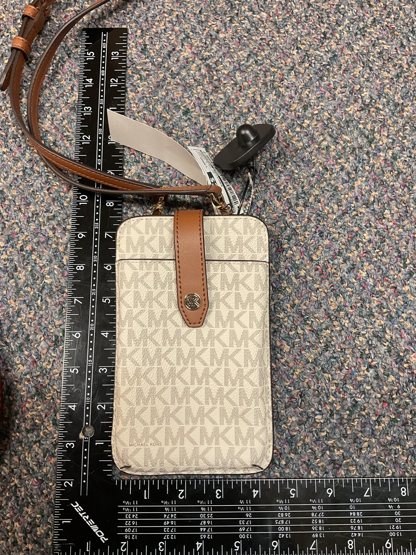 Crossbody Designer By Michael Kors In Brown & White, Size:Small