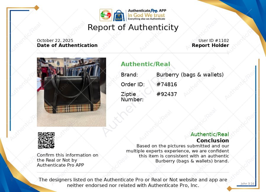 Handbag Luxury Designer By Burberry In Black & Tan, Size:Small