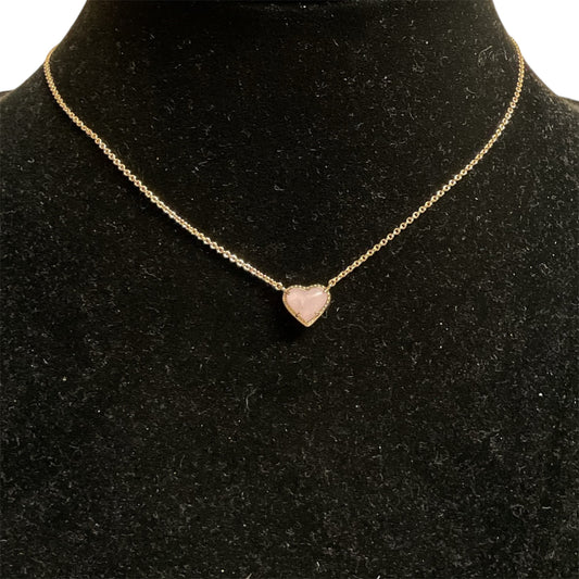 Necklace Designer By Kendra Scott In Gold & Pink