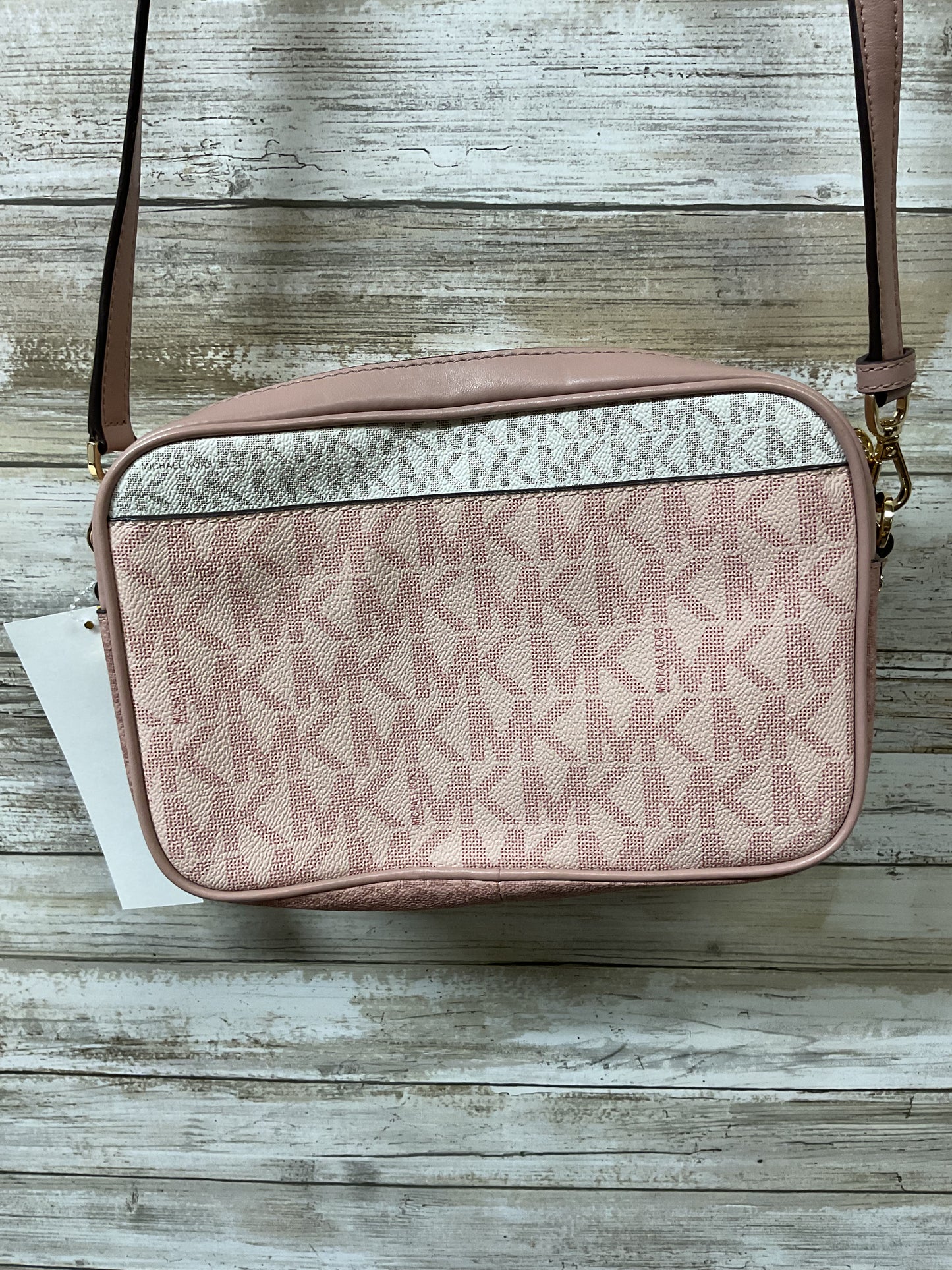 Crossbody Designer By Michael Kors In Pink & White, Size:Small