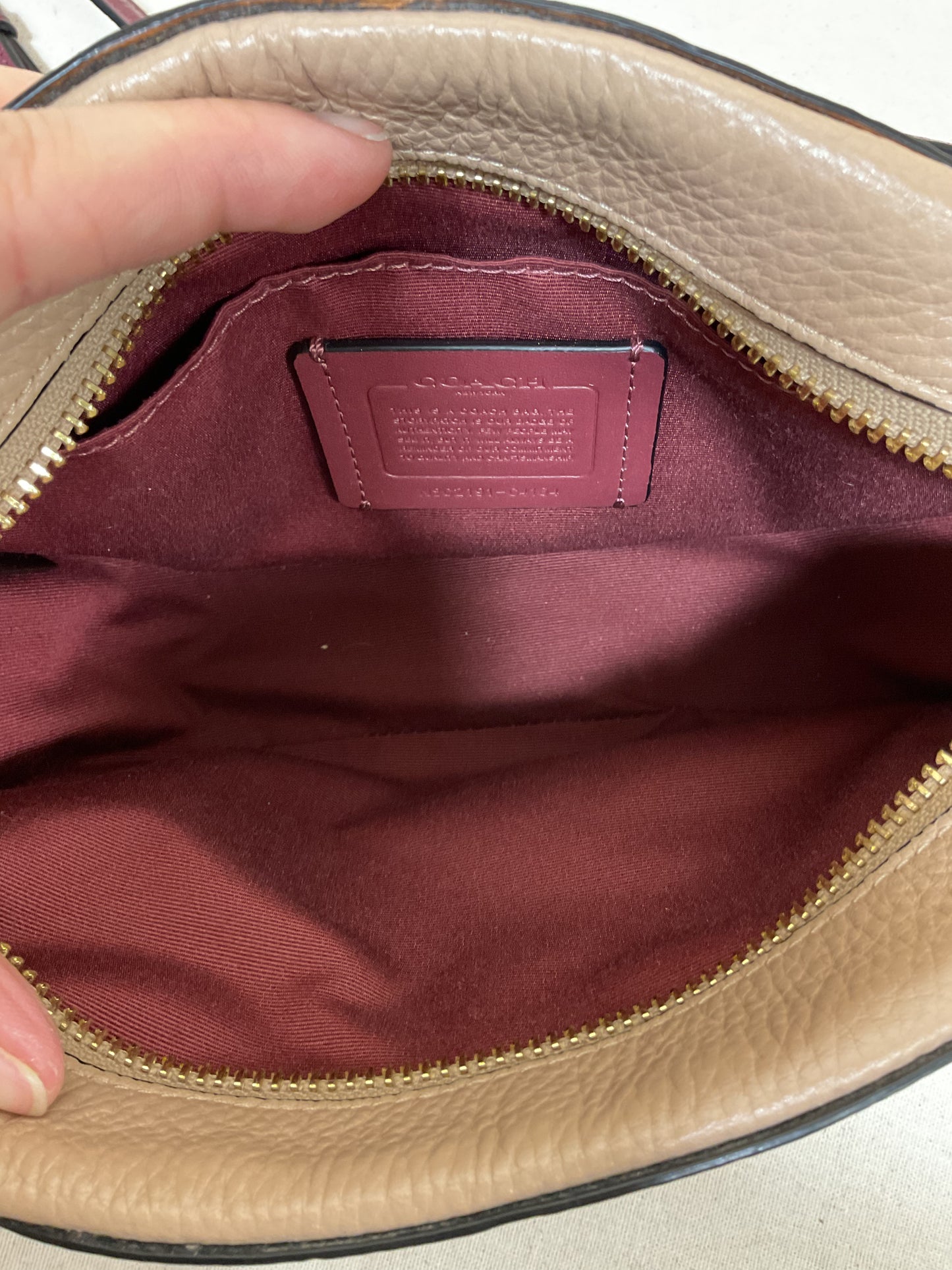 Handbag Designer By Coach In Pink & Purple, Size:Small