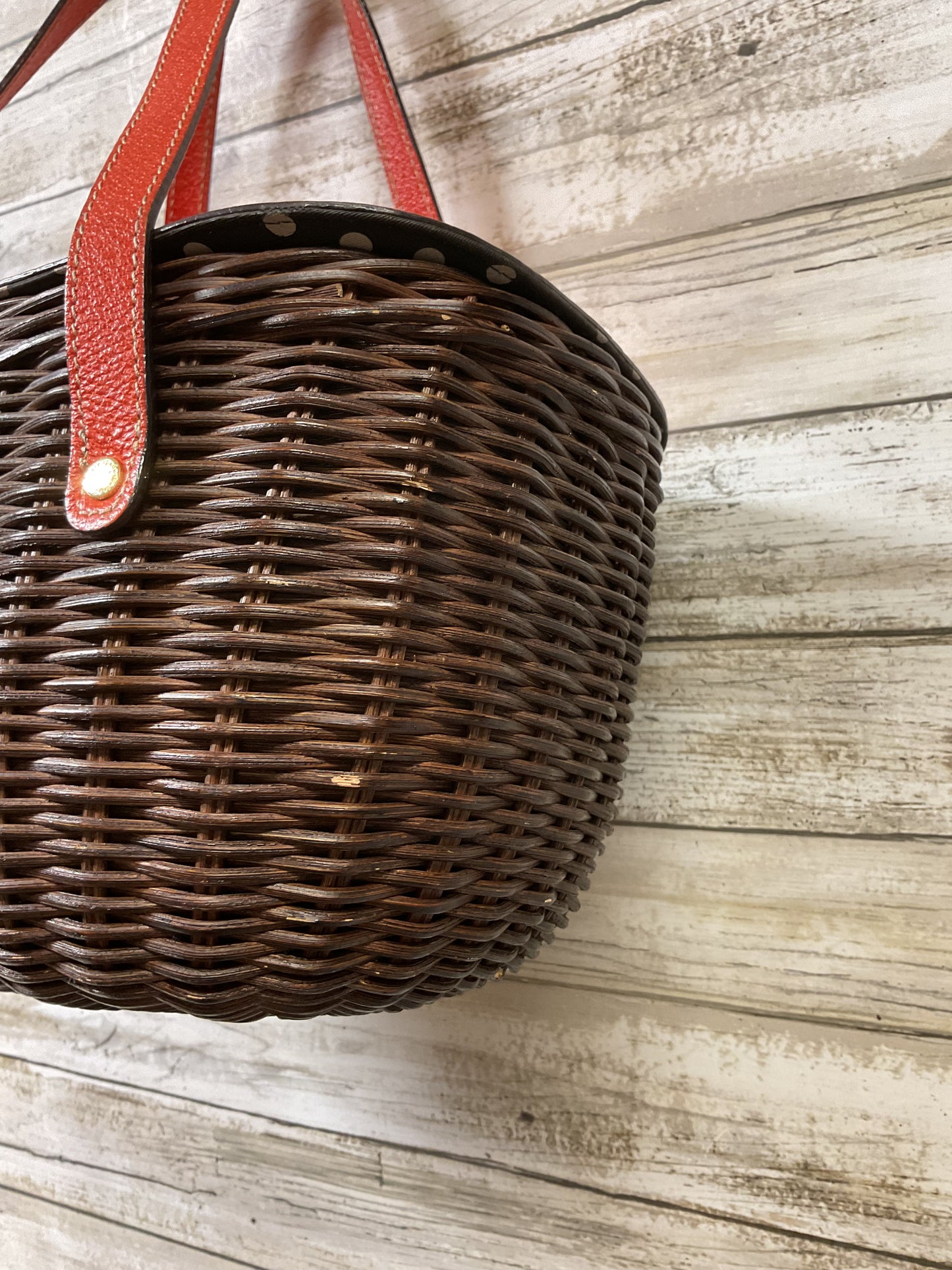 Handbag Designer By Kate Spade In Brown & Orange, Size:Small