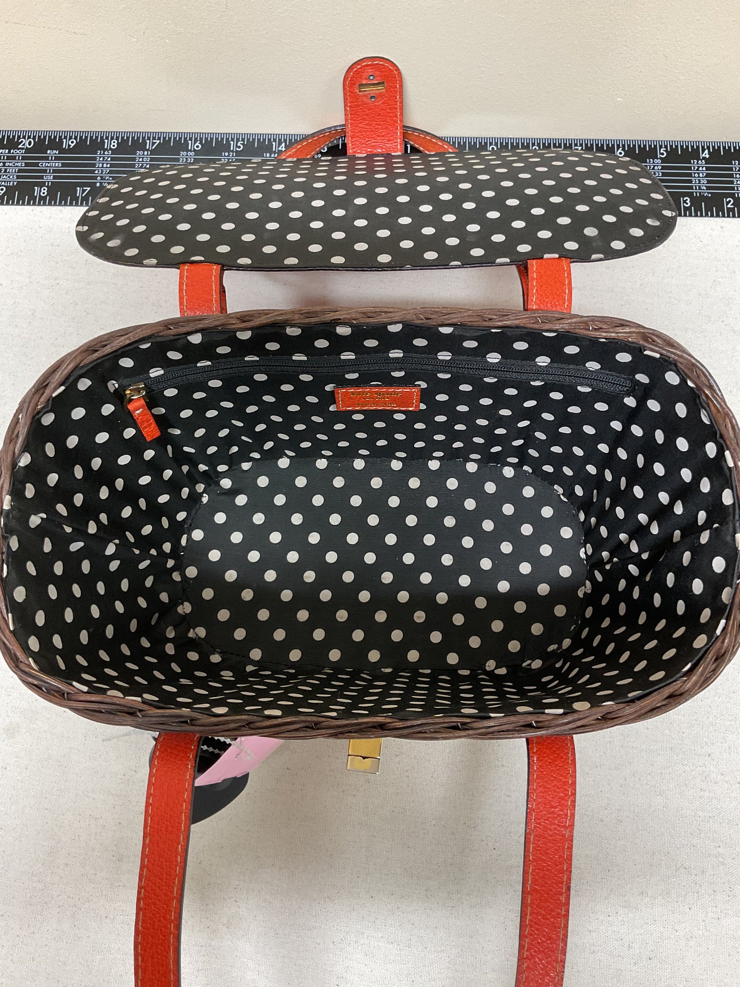 Handbag Designer By Kate Spade In Brown & Orange, Size:Small