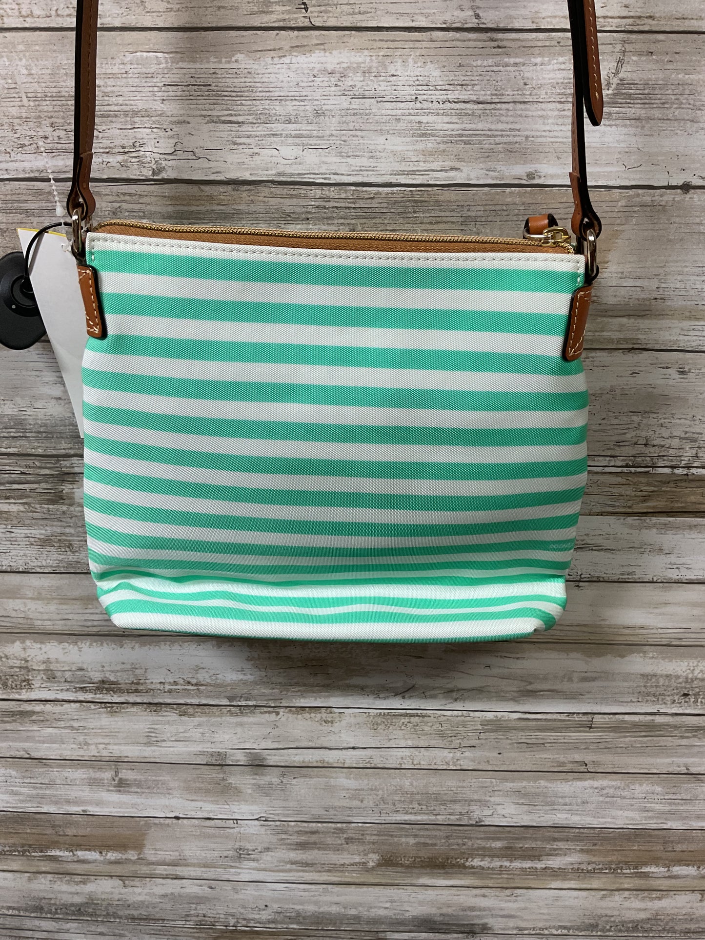 Handbag Designer By Dooney And Bourke In Green & White, Size:Medium