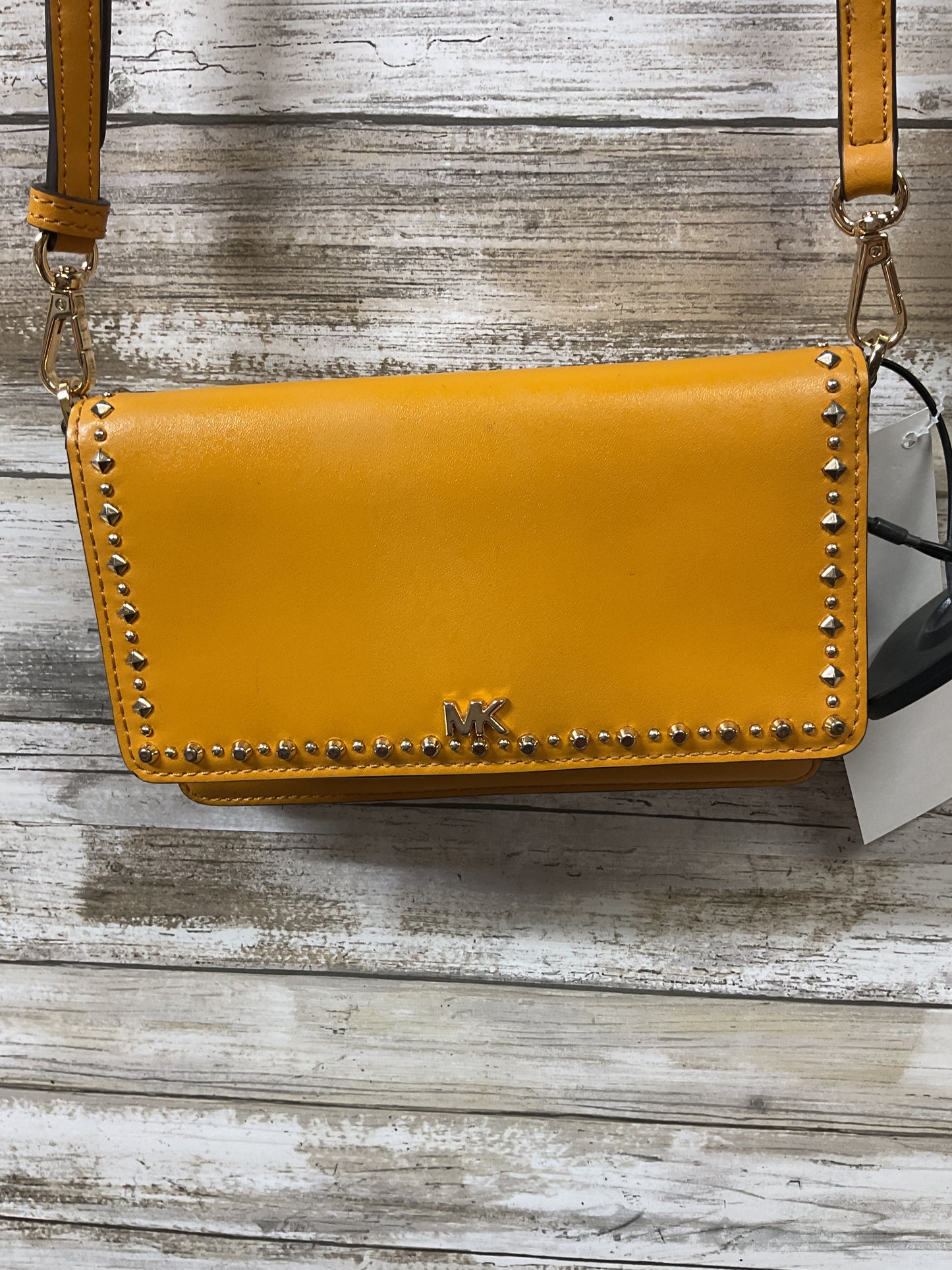 Crossbody Designer By Michael Kors In Yellow, Size:Small