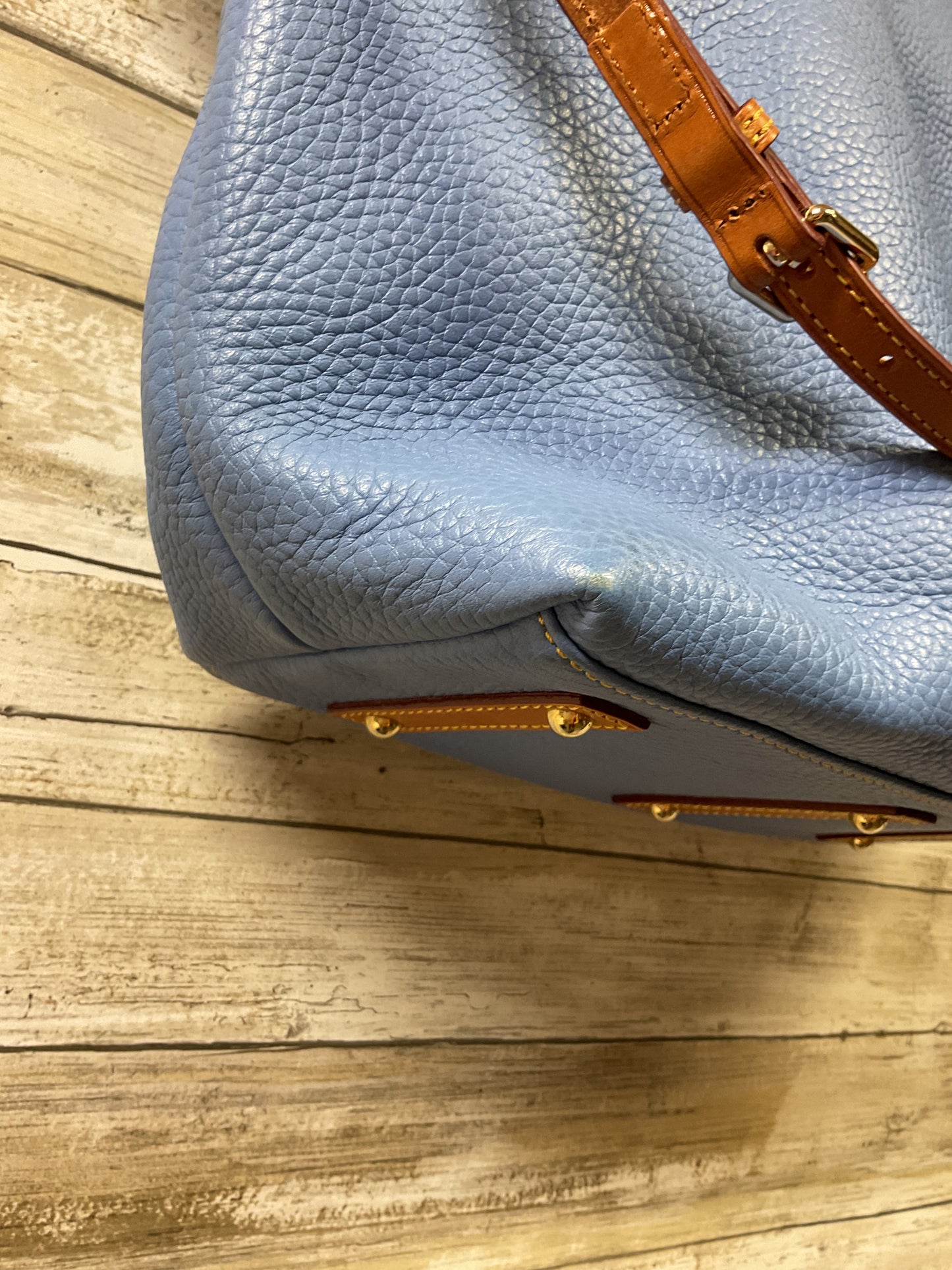 Handbag Designer By Dooney And Bourke In Blue & Brown, Size:Large