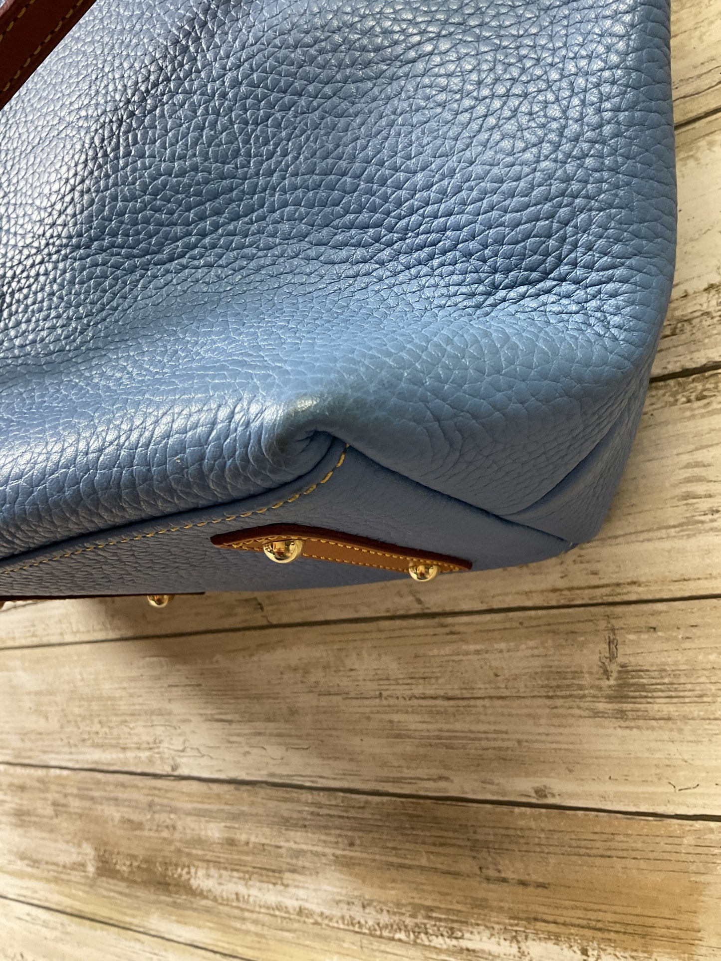 Handbag Designer By Dooney And Bourke In Blue & Brown, Size:Large