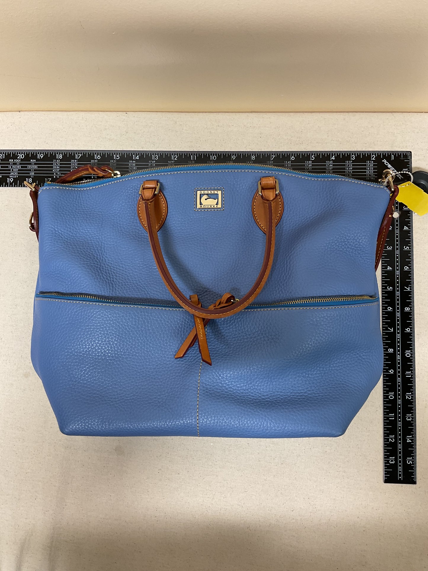 Handbag Designer By Dooney And Bourke In Blue & Brown, Size:Large